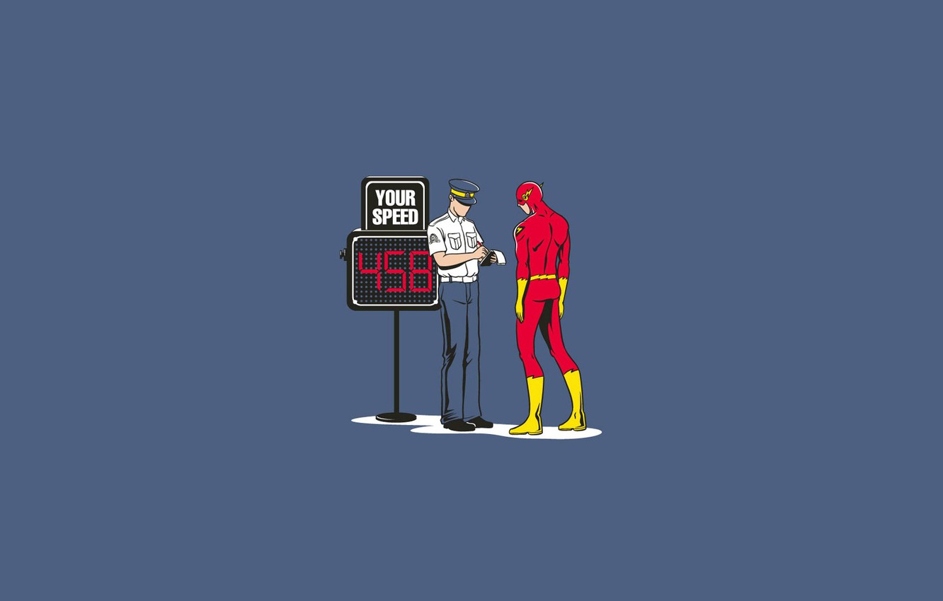 Wallpaper speed, fine, humor, comic, character, dc comics, police, super hero, the flash image for desktop, section минимализм