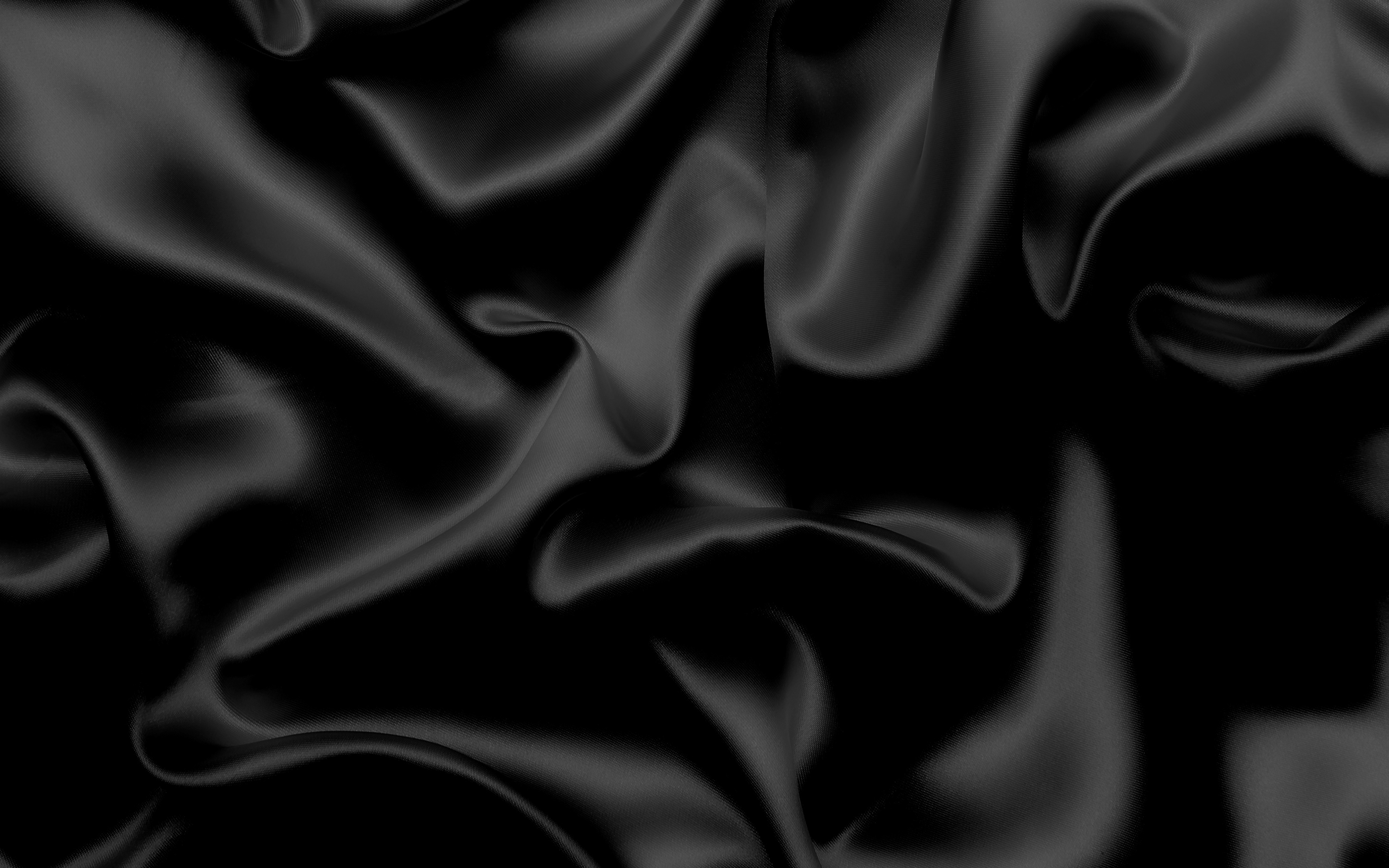 Download wallpaper black silk texture, 4k, black waves silk background, silk waves texture, silk background, black fabric texture, black satin texture for desktop with resolution 3840x2400. High Quality HD picture wallpaper