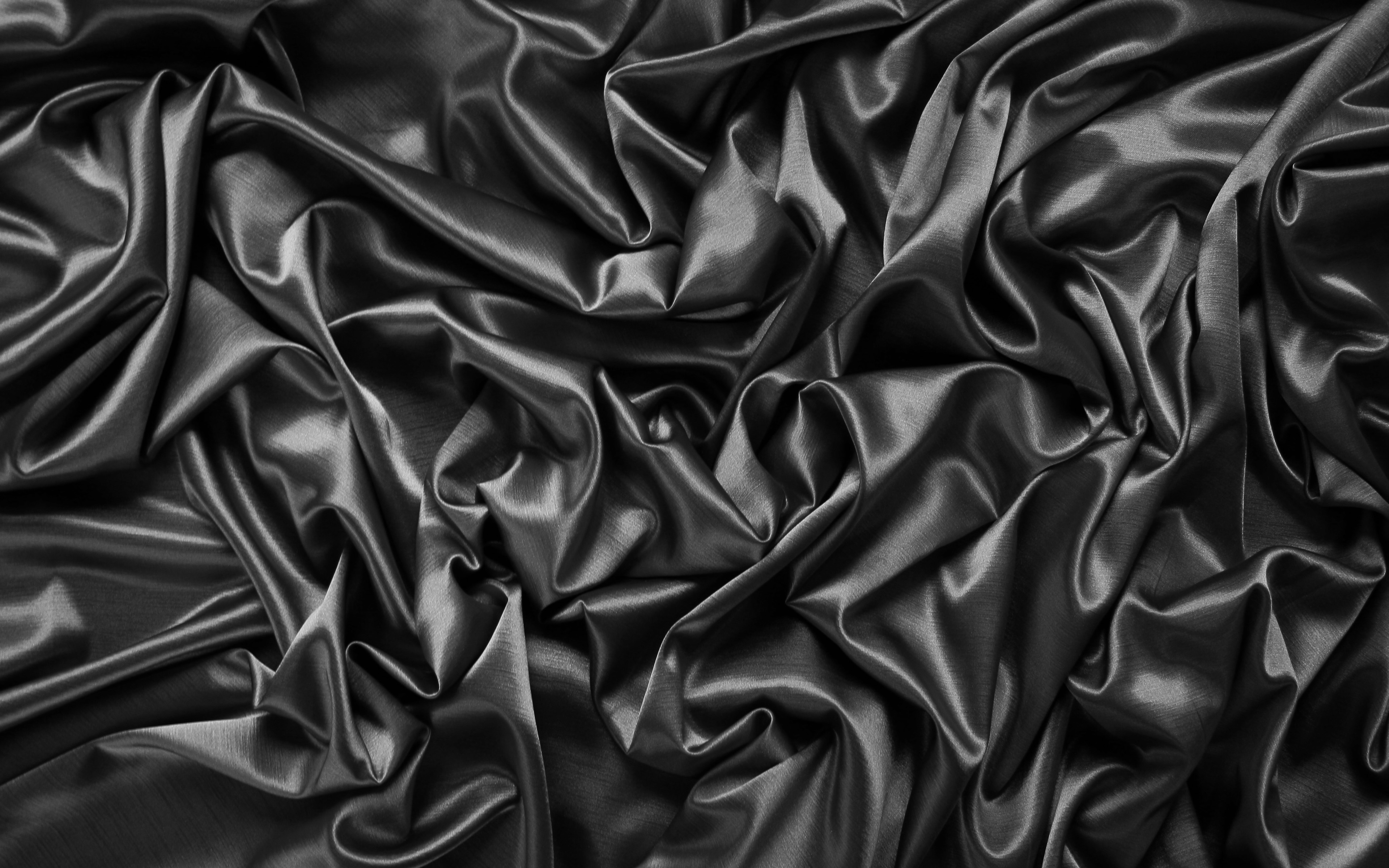 Download wallpaper black satin background, 4k, silk textures, satin wavy background, black background, satin textures, satin background, black silk texture for desktop with resolution 3840x2400. High Quality HD picture wallpaper