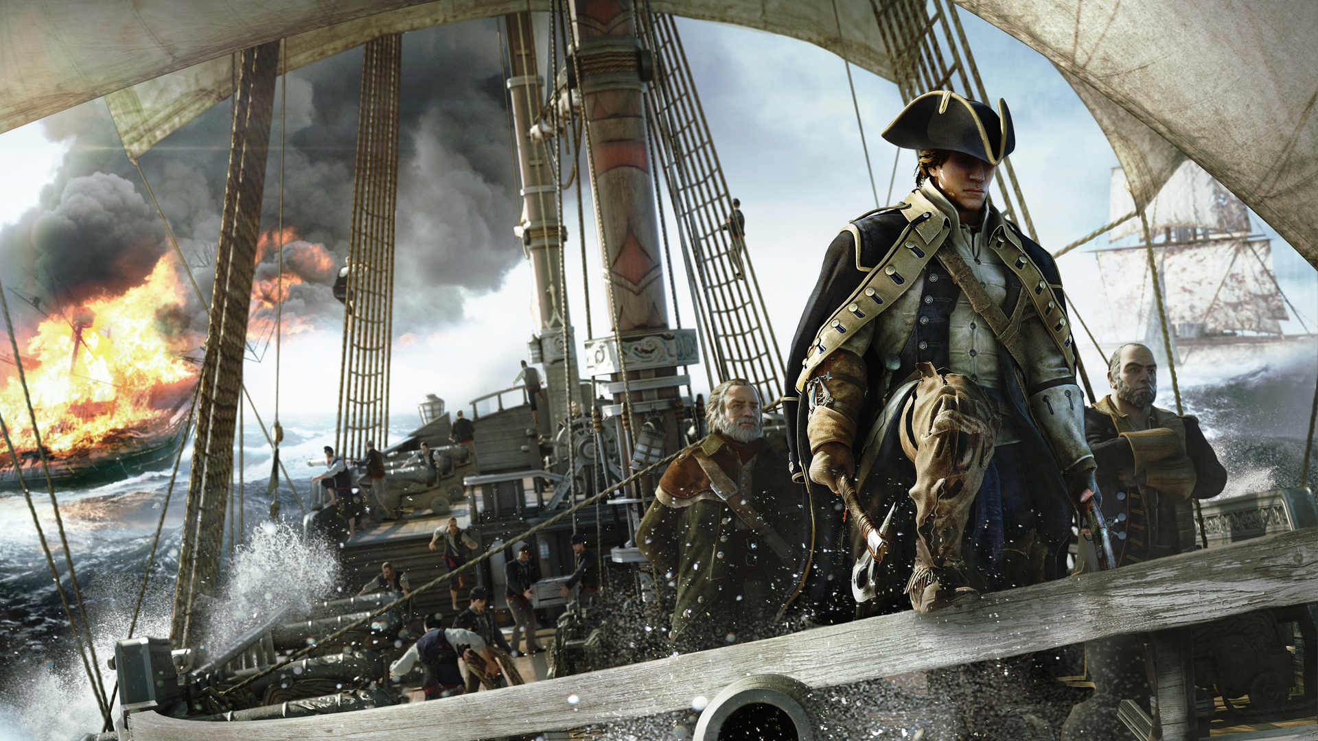 Picture Assassin's Creed Assassin's Creed 3 ship Games 1920x1080