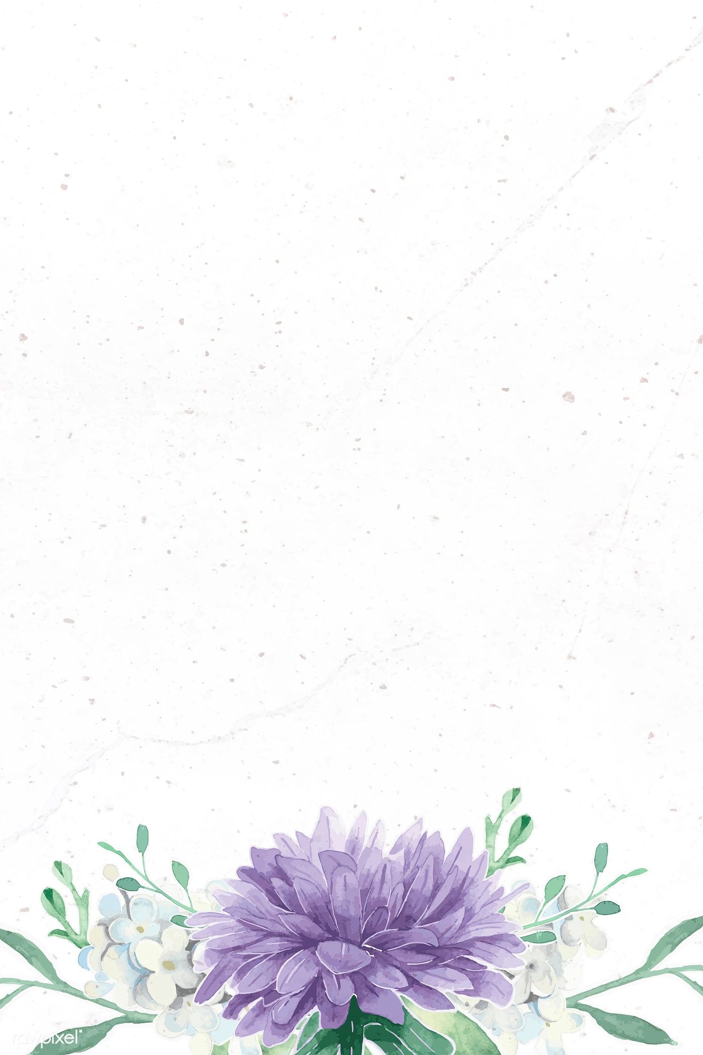 Purple flower on white background vector. premium image / NingZk V. #vect. Purple flower background, Purple flowers wallpaper, Flower background