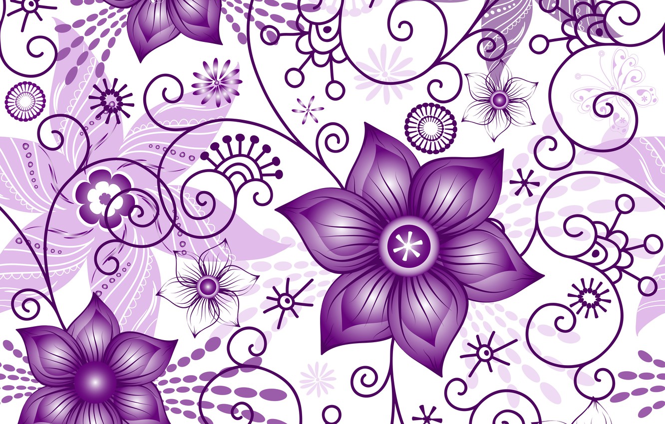 Wallpaper flowers, texture, white background, white, pattern, spring, violet, Seamless image for desktop, section текстуры