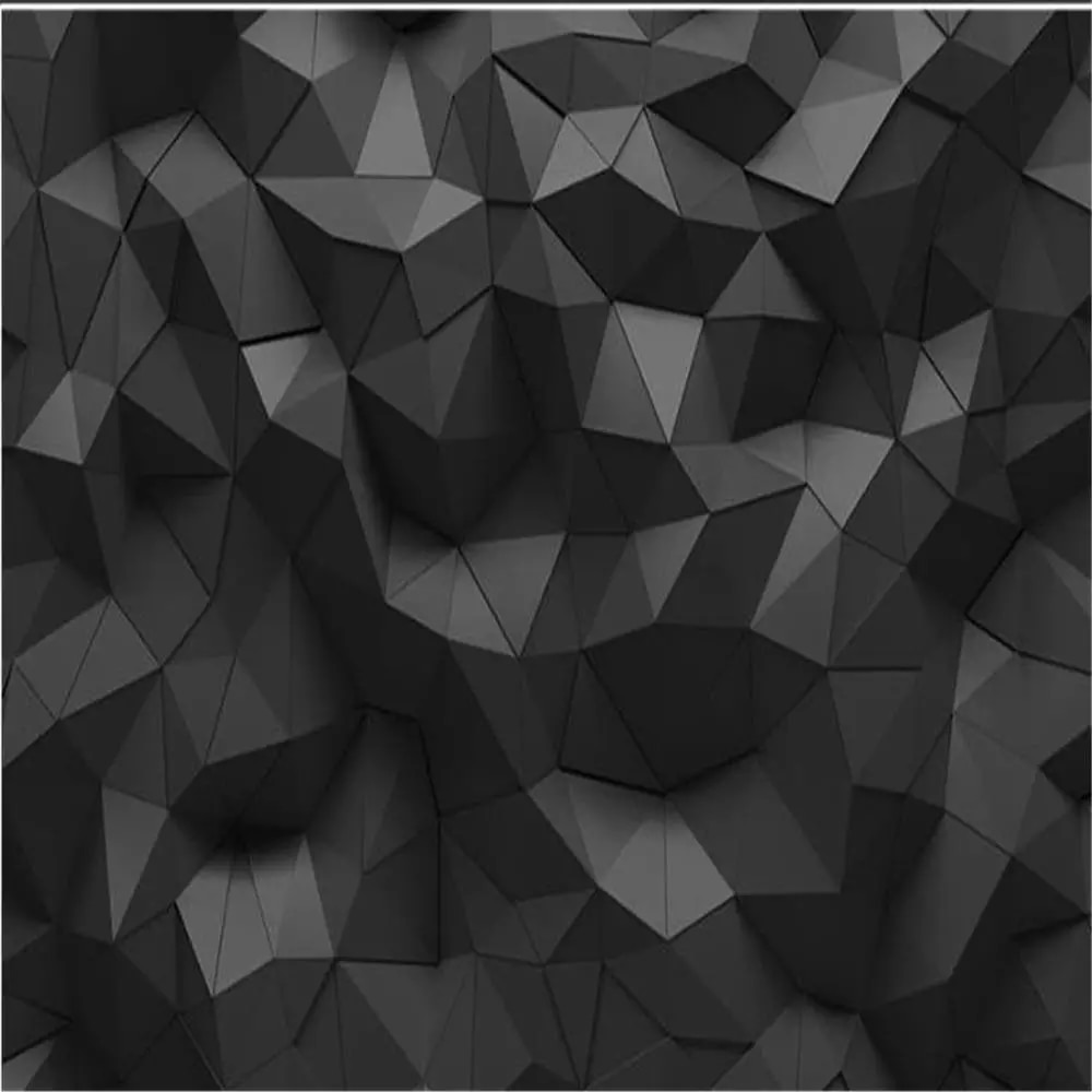 Simple black geometric wallpaper solid sofa tv background wall 3D stereoscopic wallpaper. Wallpaper