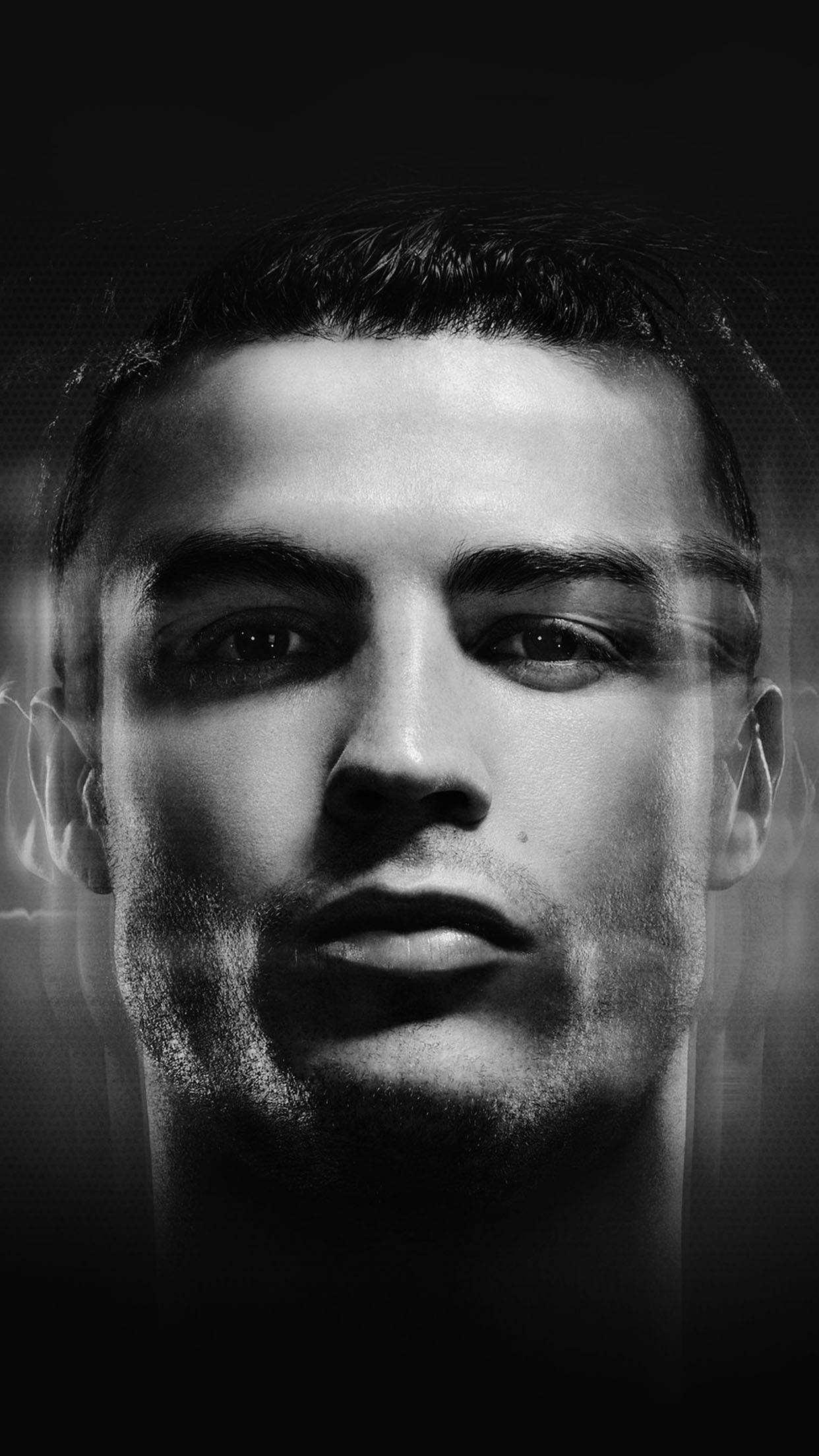 Cristiano Ronaldo Black And White Profile Android Wallpaper free download