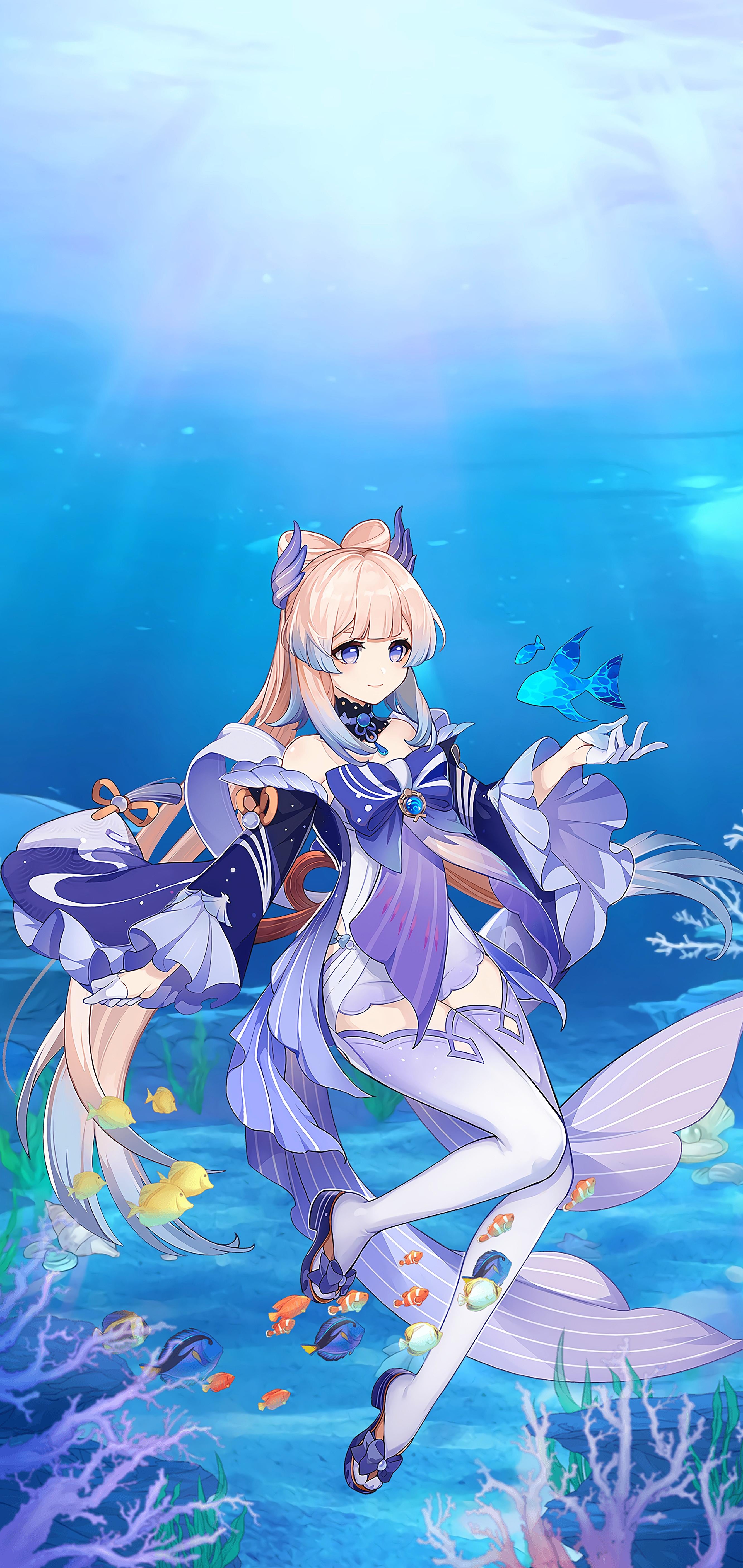 Phone Wallpaper For Priestess Kokomi [Genshin Impact](2664x5624): Animewallpaper