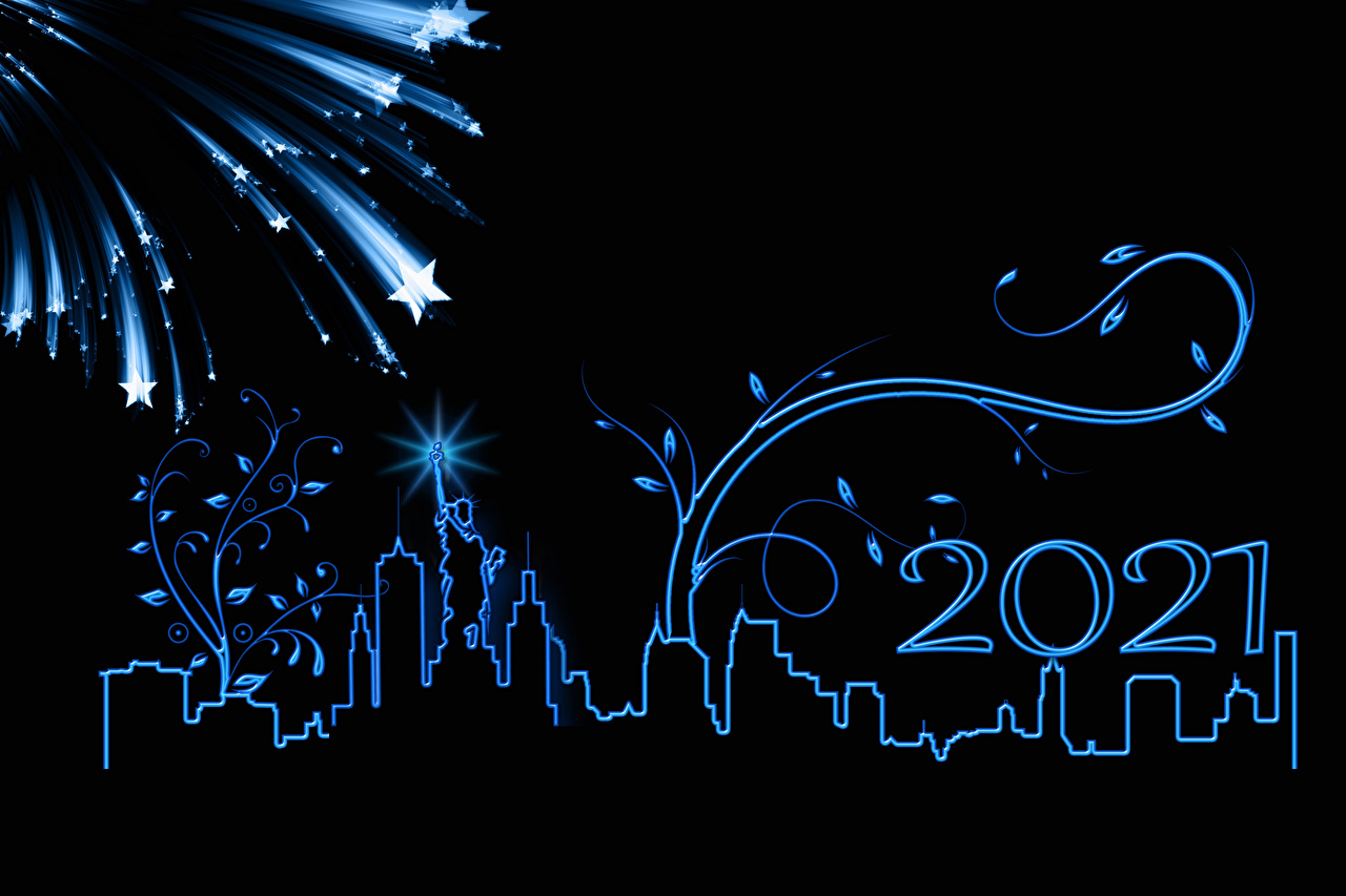 Desktop Wallpaper New York City New year Fireworks little stars