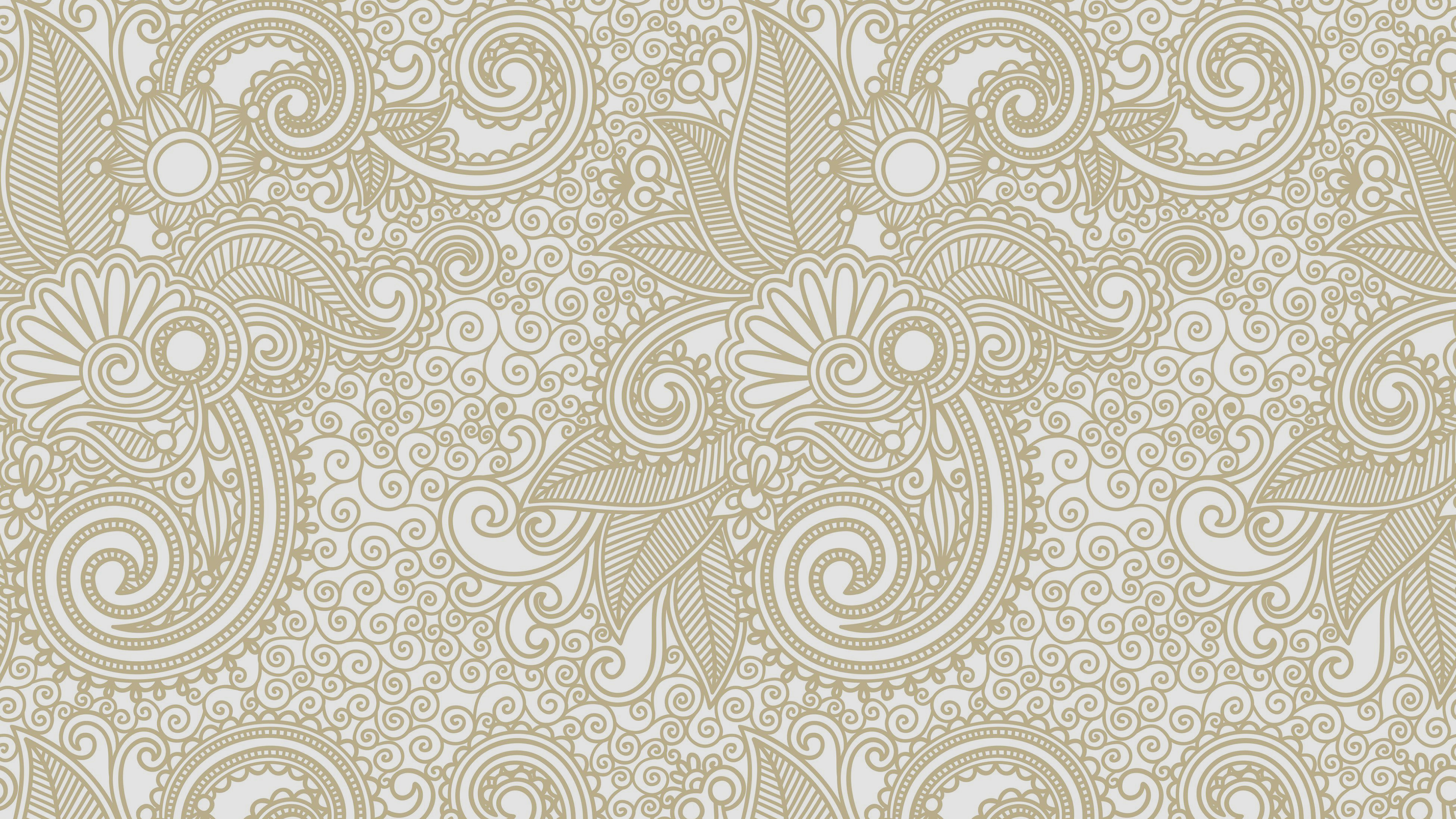 Wallpaper Design Flower Line Pattern