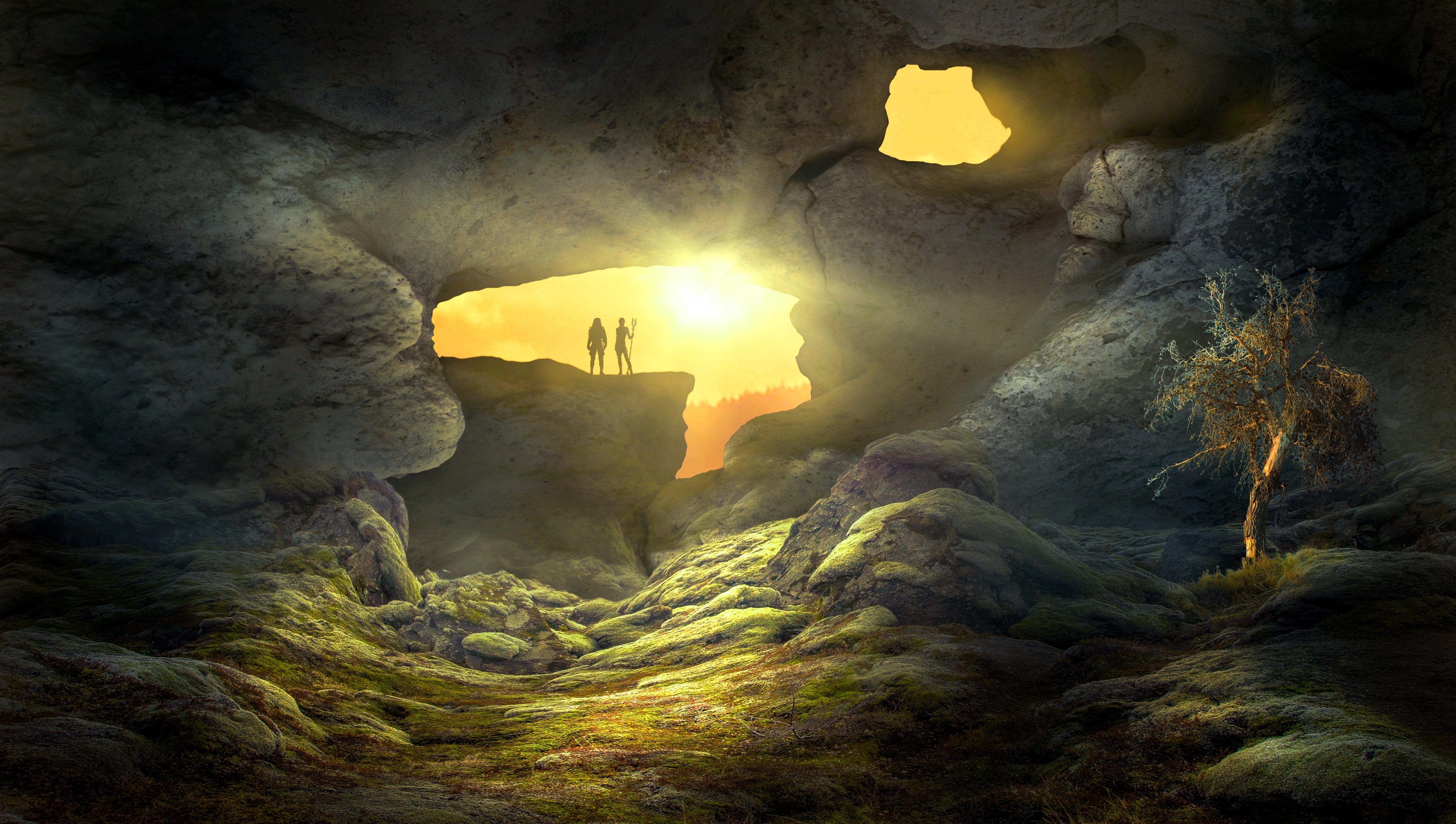 Fantasy Landscape Cave Human, HD Artist, 4k Wallpaper, Image, Background, Photo and Picture