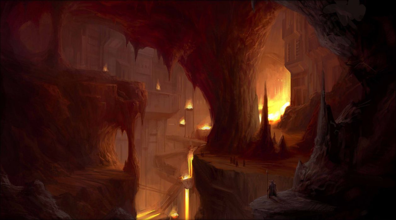 Cave caves fantasy city cities wallpaperx900