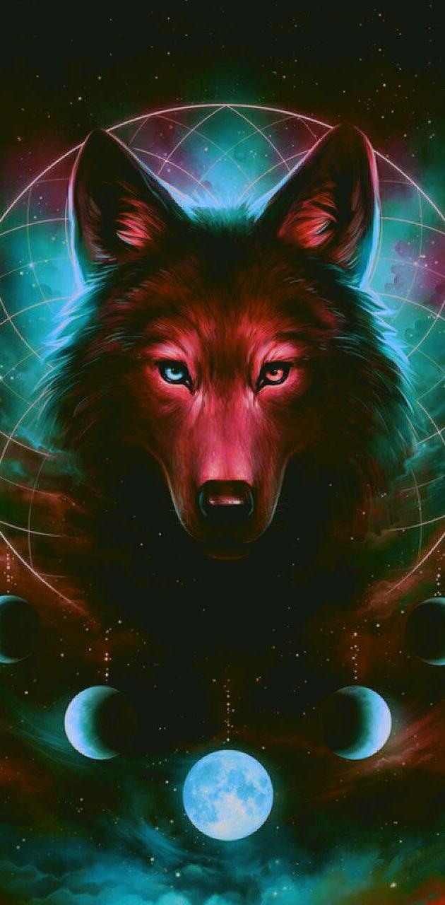 Red Wolf Moons wallpaper