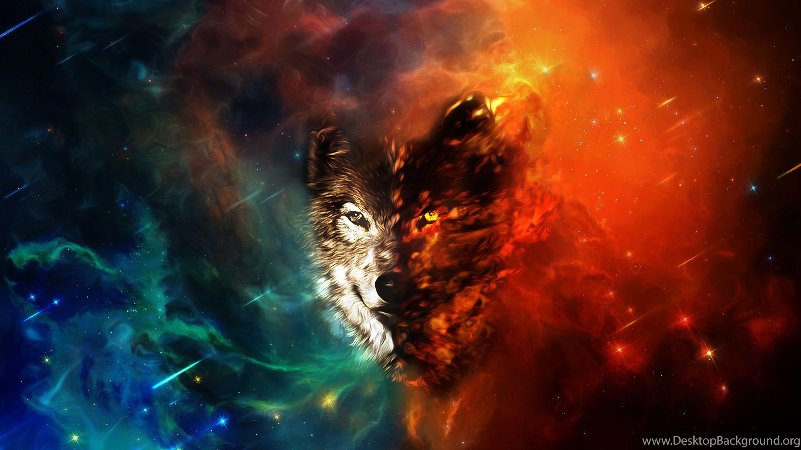 Top Space Wolf Wallpaper Image For Desktop Background