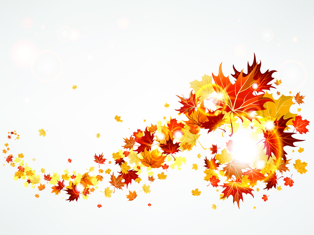 Flying Autumn Leaves Background For PowerPoint PPT