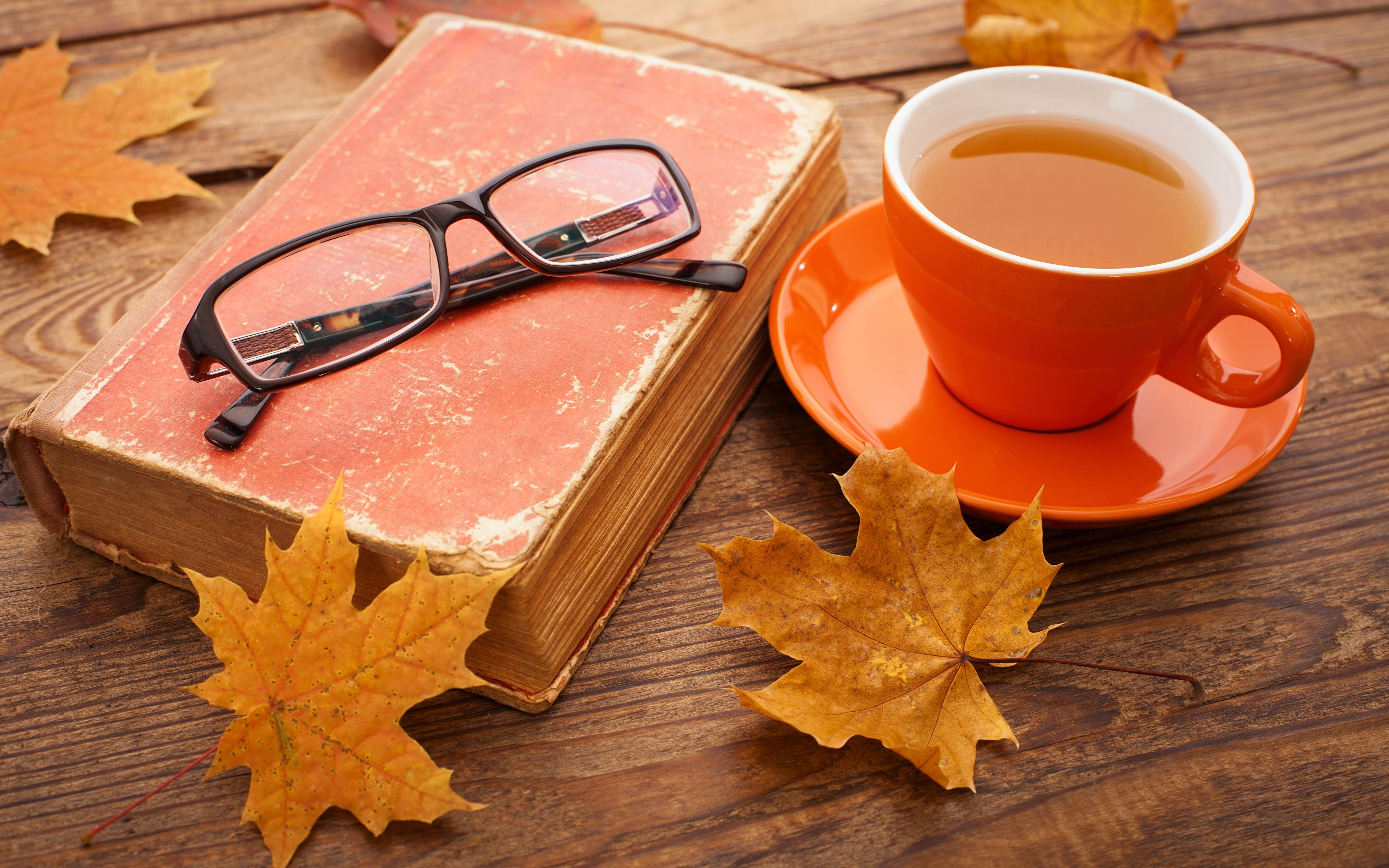 Autumn Coffee Books Wallpaper