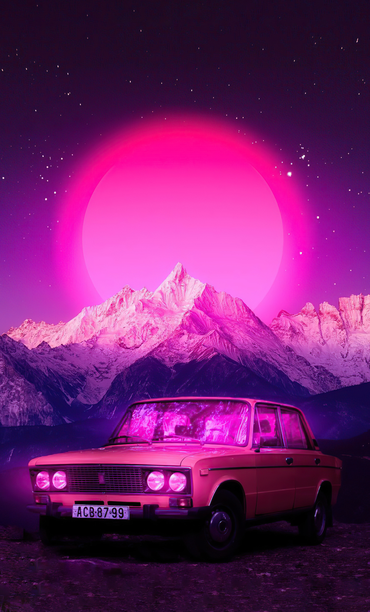 Lo Fi Retro Car 5k iPhone HD 4k Wallpaper, Image, Background, Photo and Picture