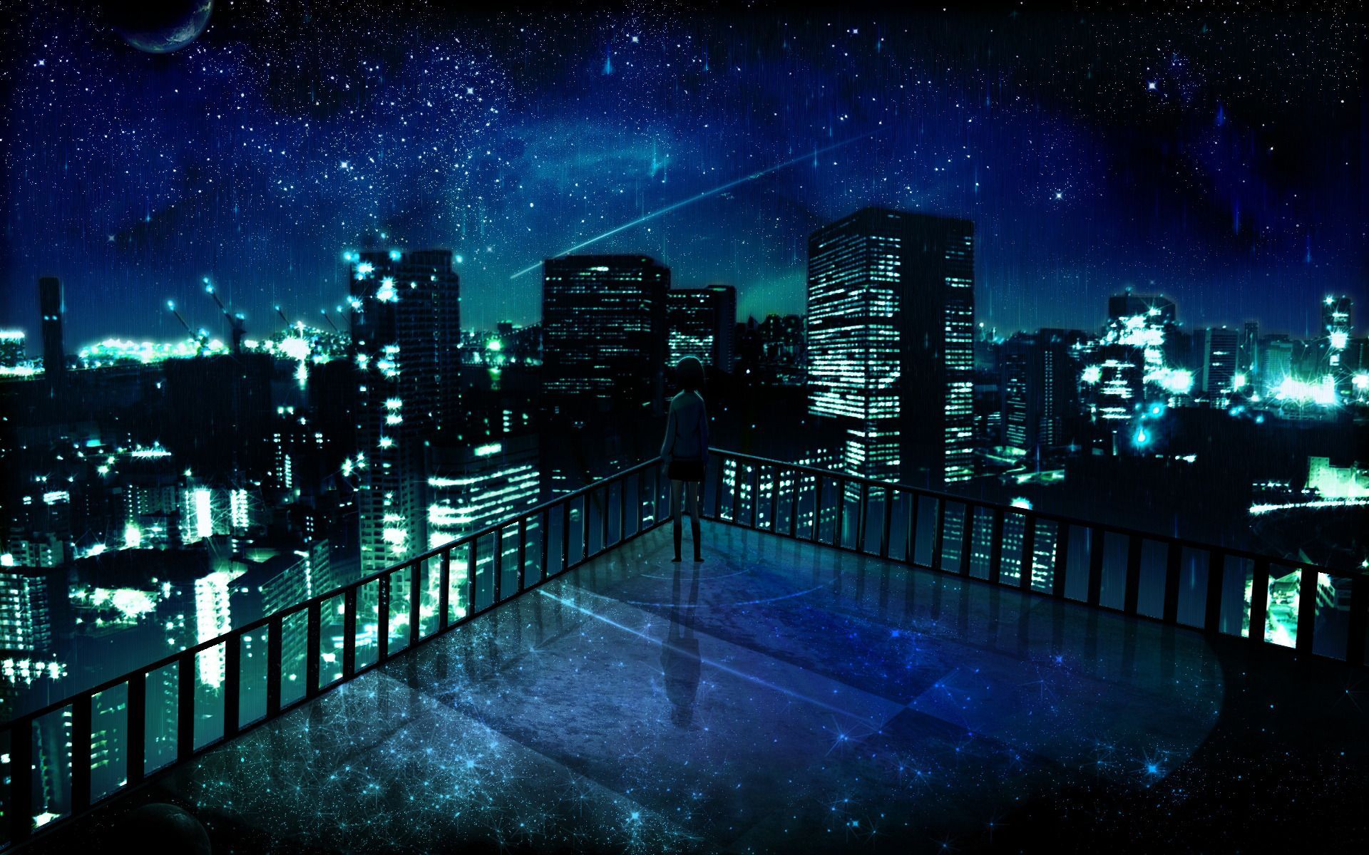 Anime Cityscape Wallpaperx864