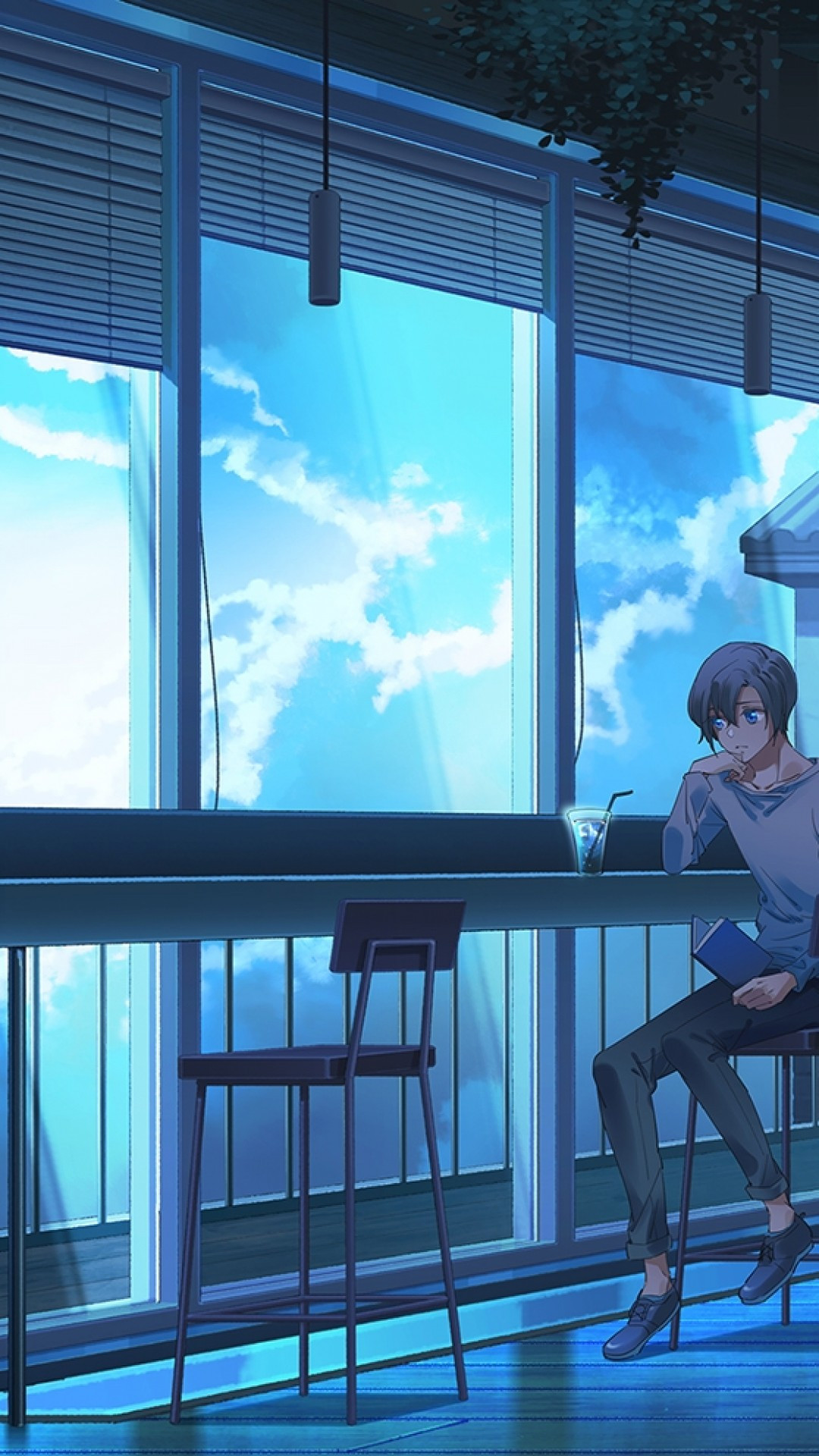 Premium AI Image | anime balcony pastel color