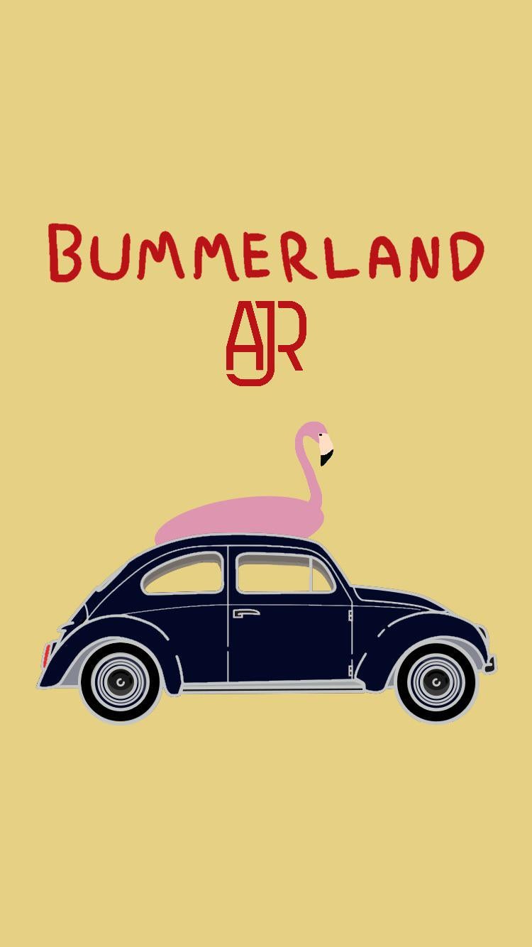 I made a Bummerland background based off the merchandise line. The first one is clean and the second one has a film grain texture to it.: AJR