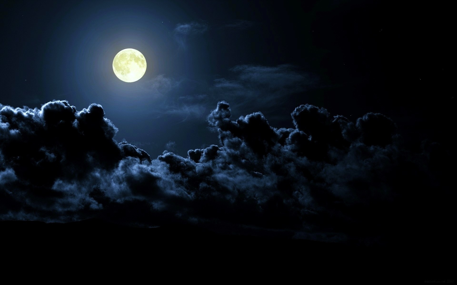 clouds night moon