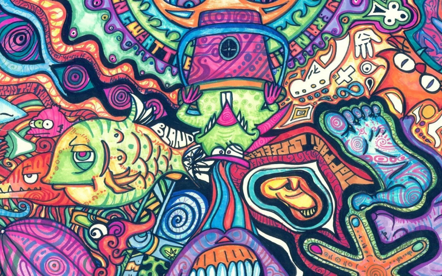 Signs wallpaper, hippie, psychedelic, fish, artwork, traditional, trippy ar...