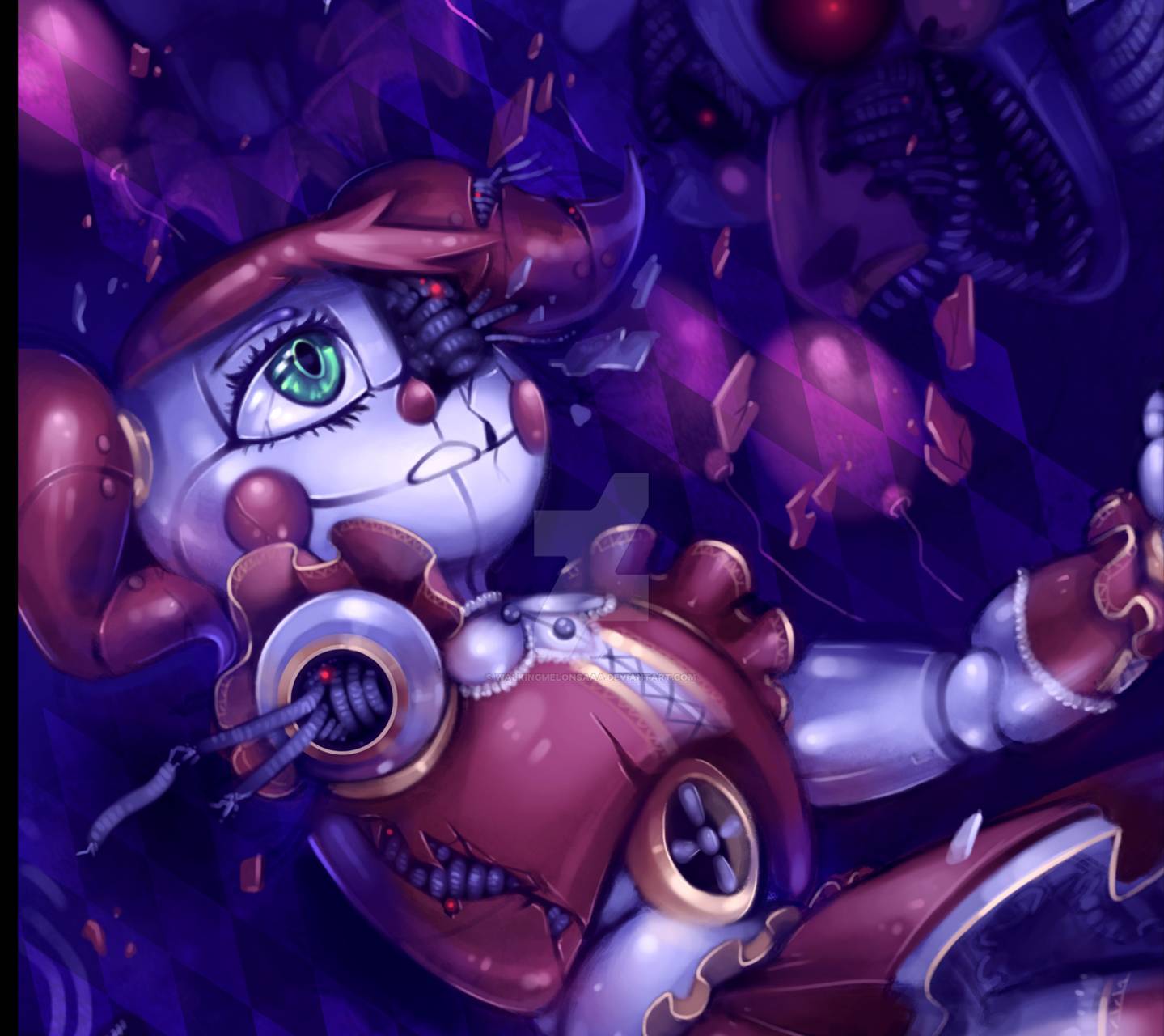 fnaf sister location wallpaper, animated cartoon, cartoon, fictional character, animation, violet