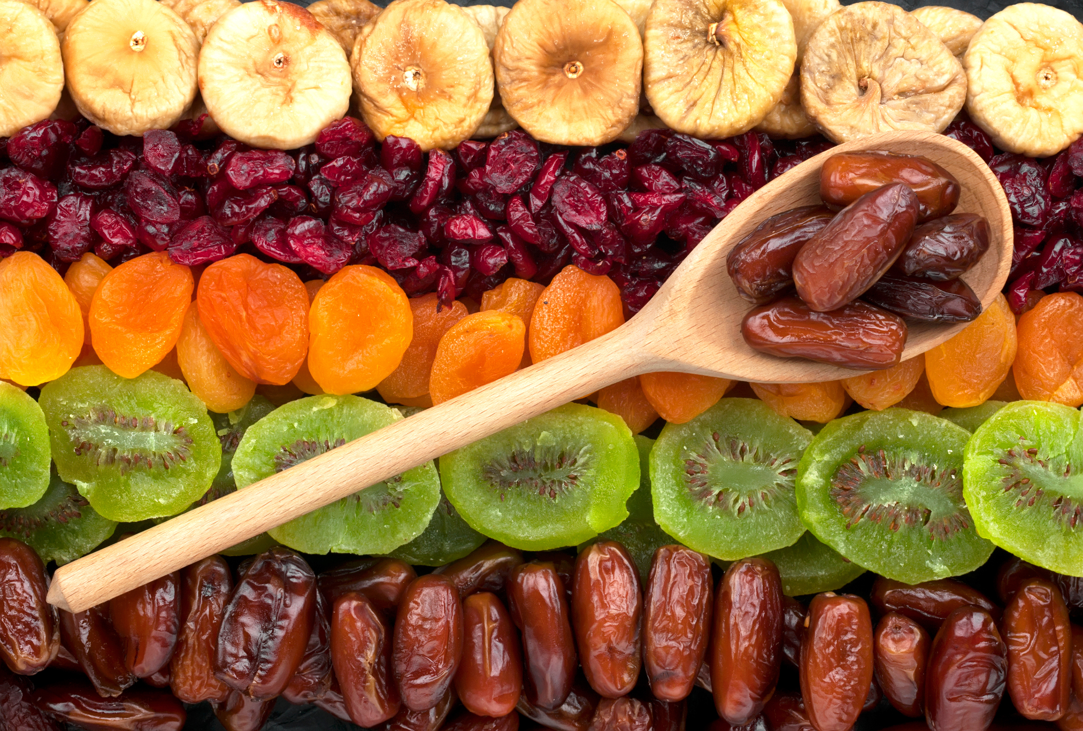 Manual resize of wallpaper kiwi, fruit, figs, dried apricots, dried fruits, dates