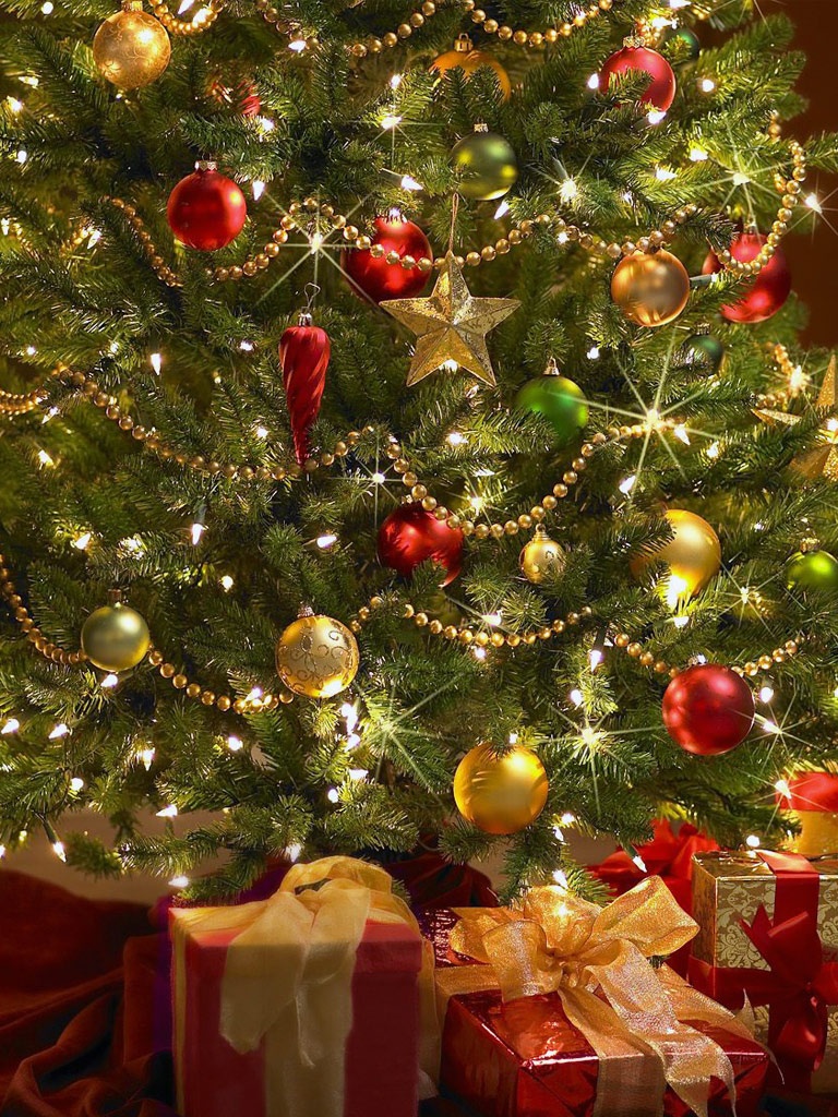 Holidays Tree Decorations iPhone HD Wallpaper Free