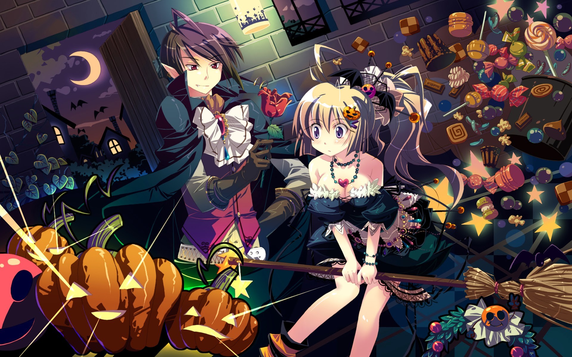 Cute Halloween Anime Girl Wallpaper