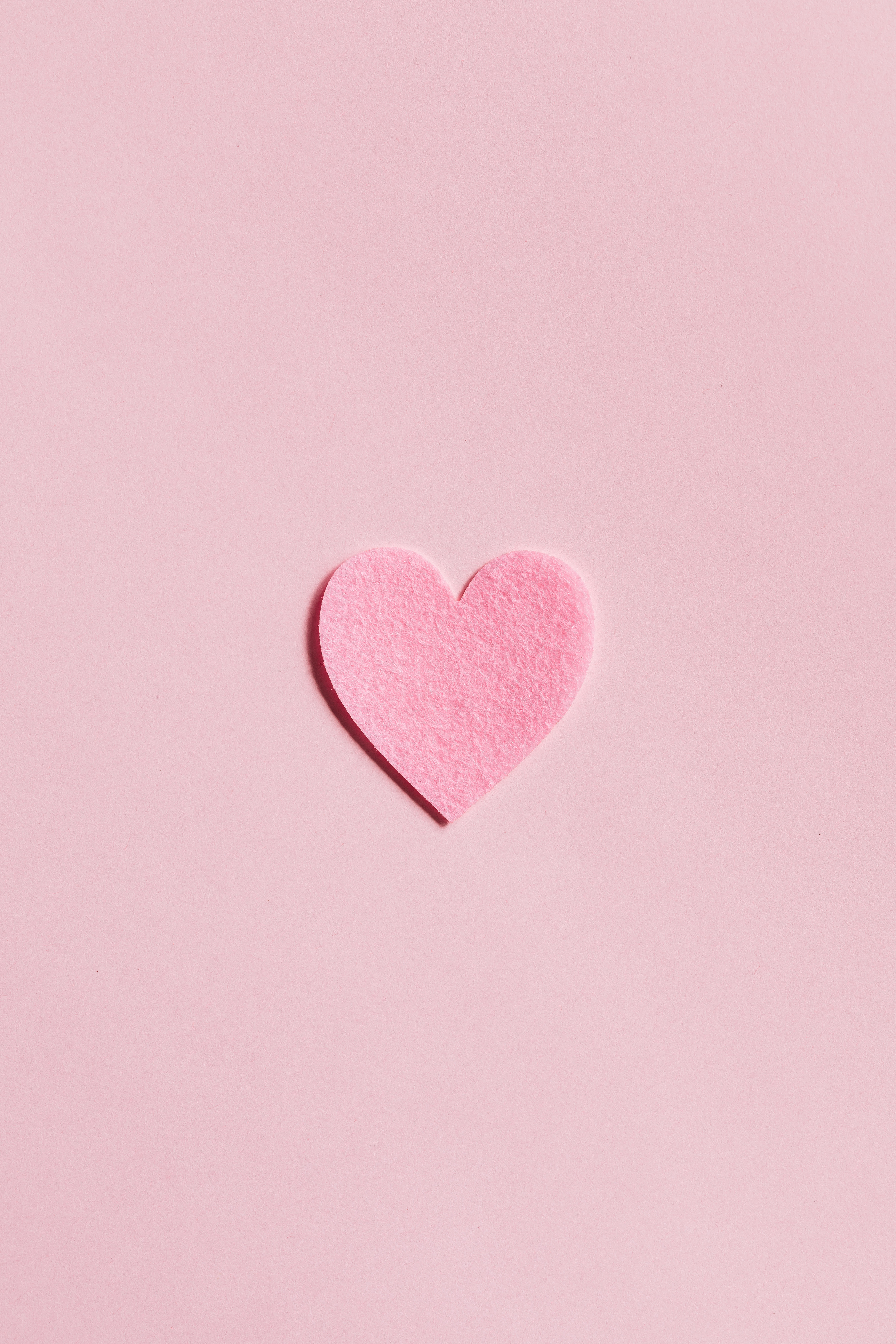 Paper Heart on Light Pink Background · Free
