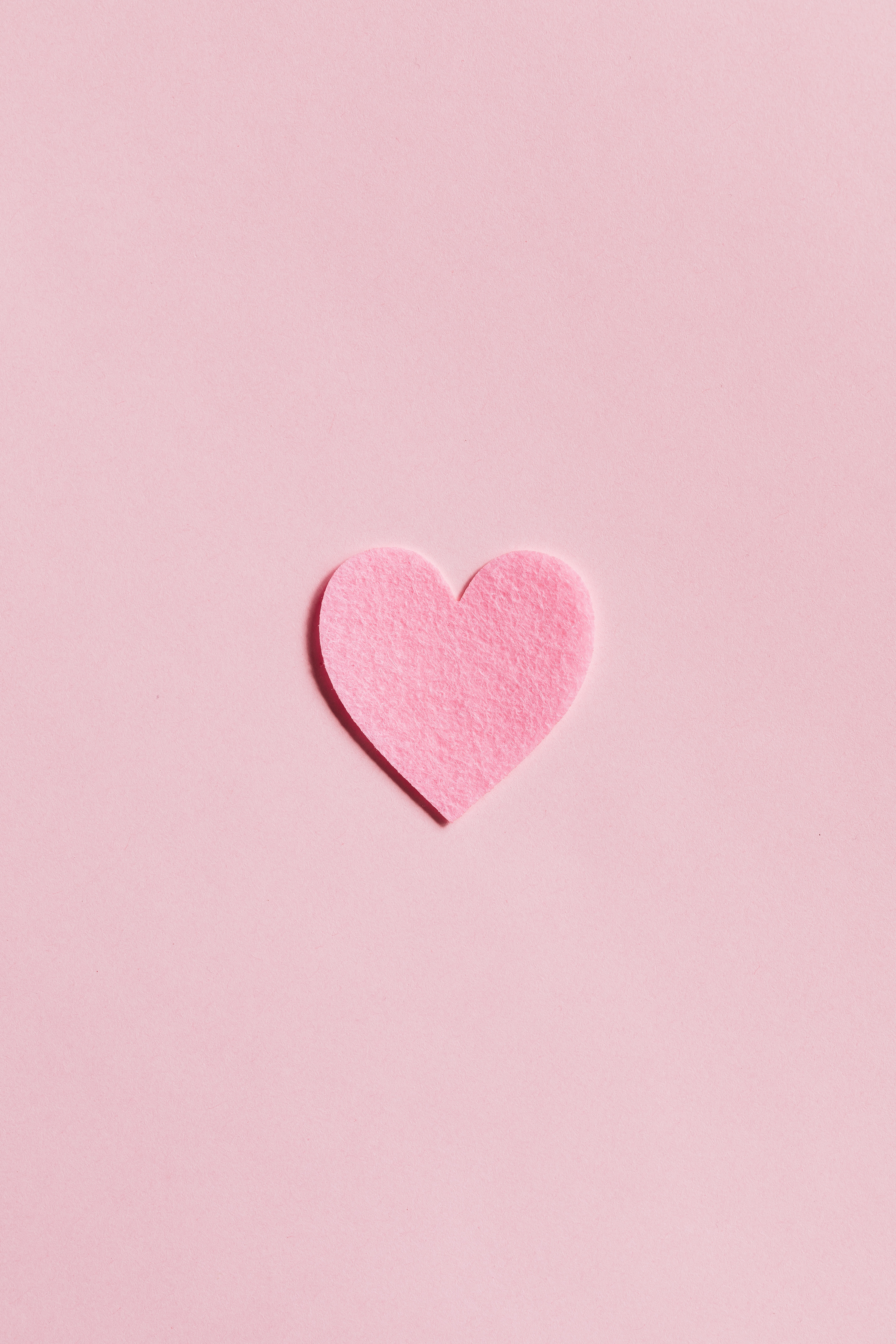 Paper Heart on Light Pink Background · Free
