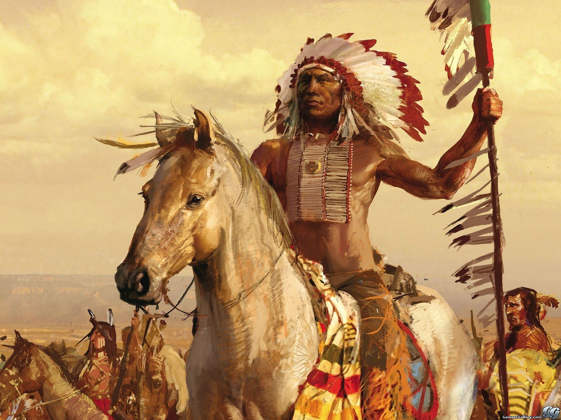 free native american wallpapers,mythology,tribal chief,conquistador,art,hor...