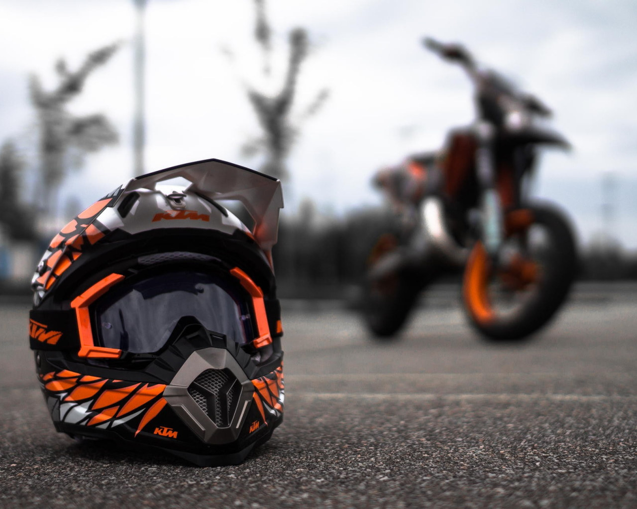 Motorcycle wallpaper, KTM, supermoto, helmet, transportation, mode of transportation • Wallpaper For You HD Wallpaper For Desktop & Mobile