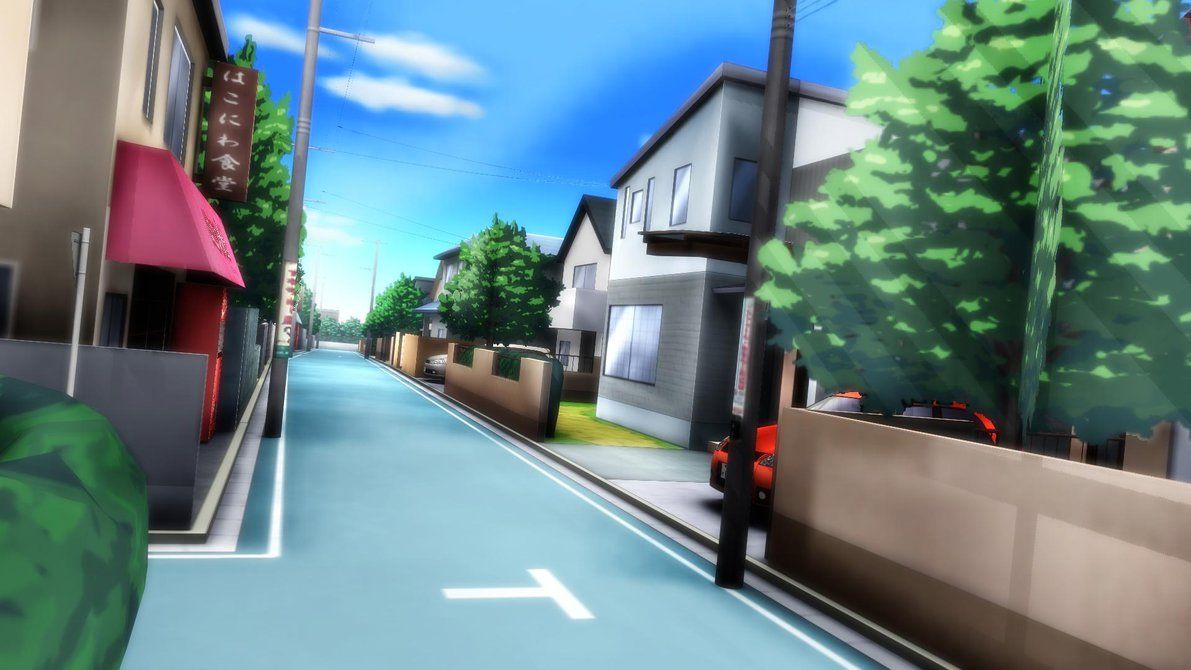 Anime street buildings clouds scenic Anime HD wallpaper  Peakpx