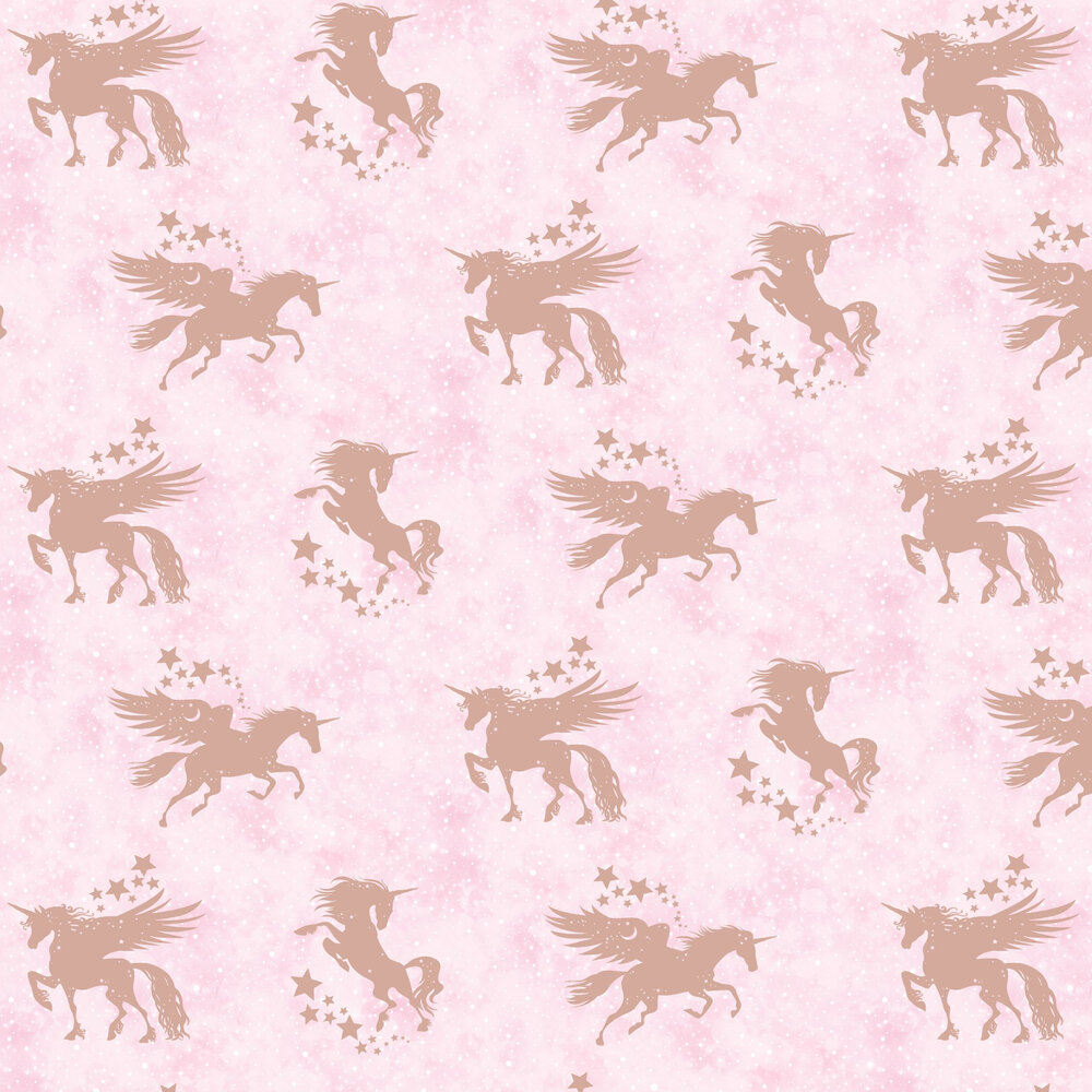 Iridescent Unicorns by Albany / Rose Gold, Wallpaper Direct