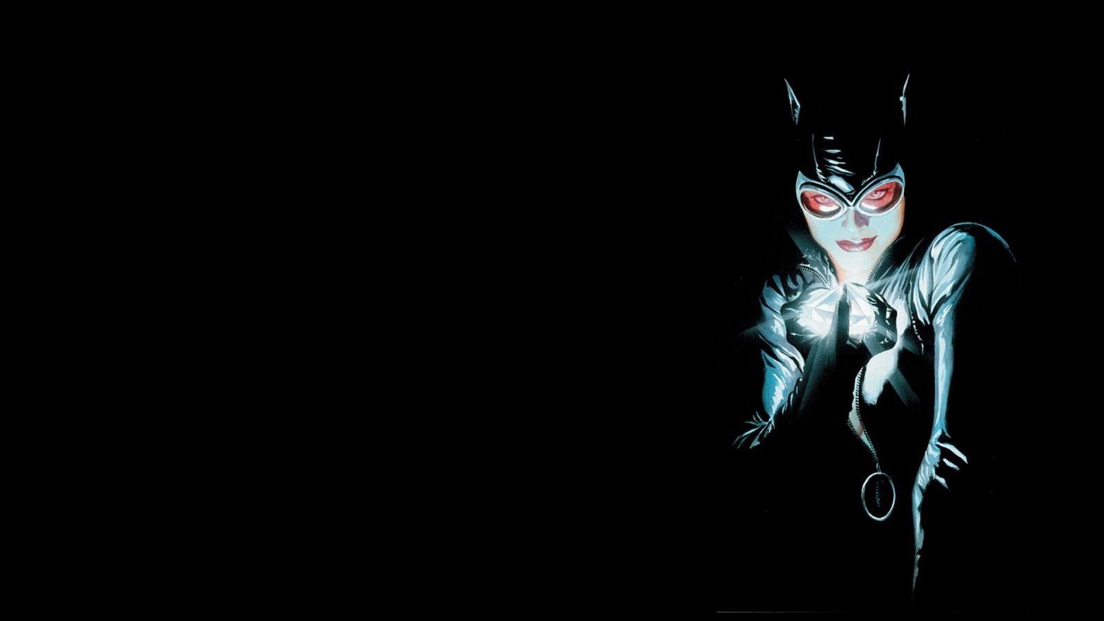 illustration, simple background, black background, Catwoman, DC Comics, darkness, screenshot, computer wallpaper, fictional character. Mocah HD Wallpaper