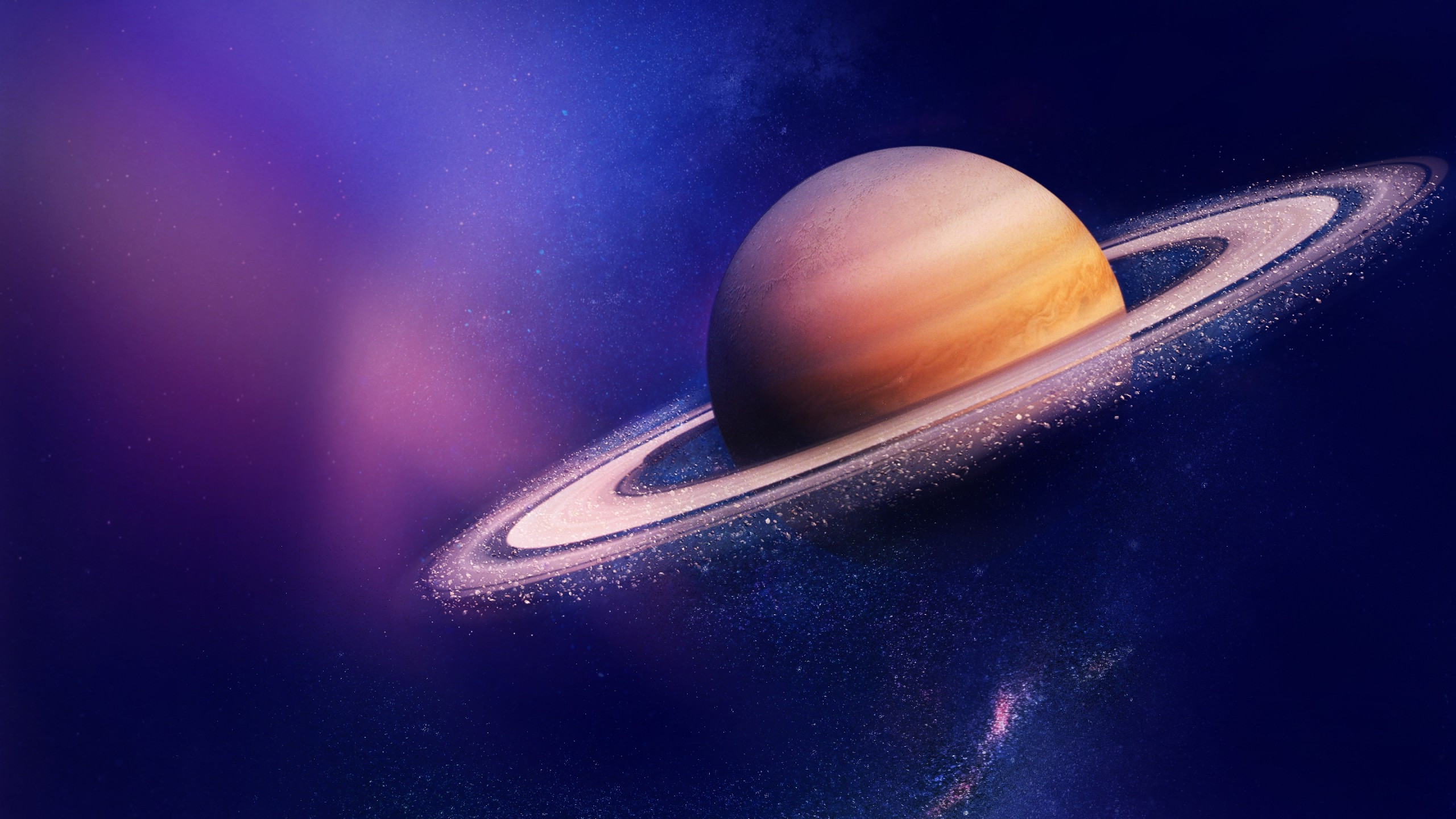 Download 2560x1440 Saturn Ring, Nebula, Dust Wallpaper for iMac 27 inch