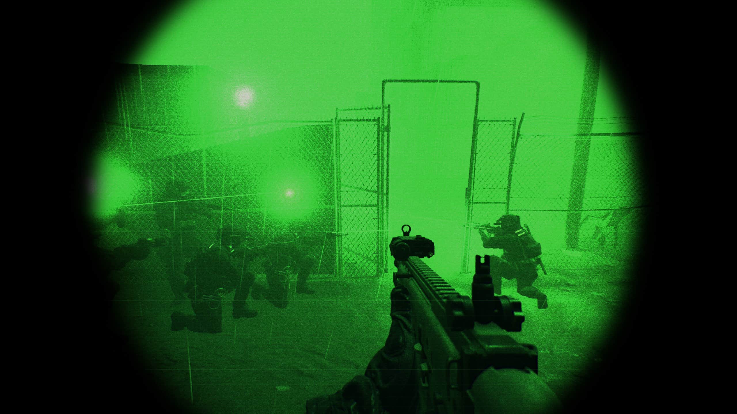 Wallpaper, Ready or Not, police, SWAT, night vision goggles, FN SCAR, AN PEQ 15 2560x1440