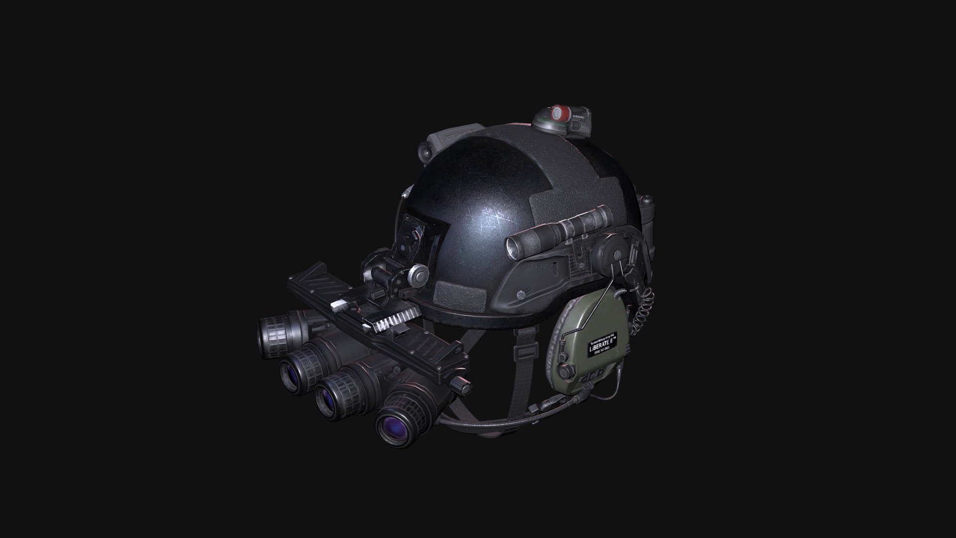 Military Helmet with Night Vision Goggles model by nadiiaplaunova [98ca794]