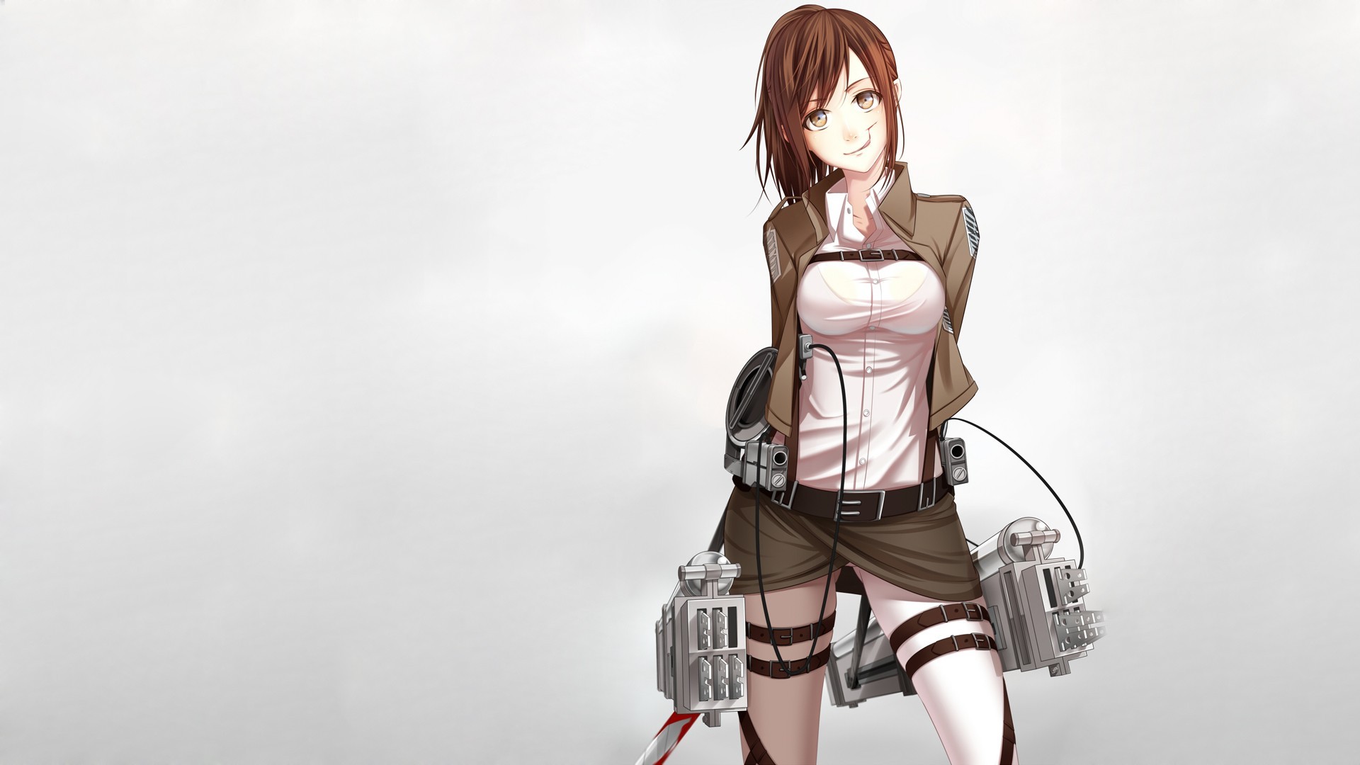 #manga, #Blouse Sasha, #simple background, #anime, #Shingeki no Kyojin, #anime girls, wallpaper. Mocah HD Wallpaper
