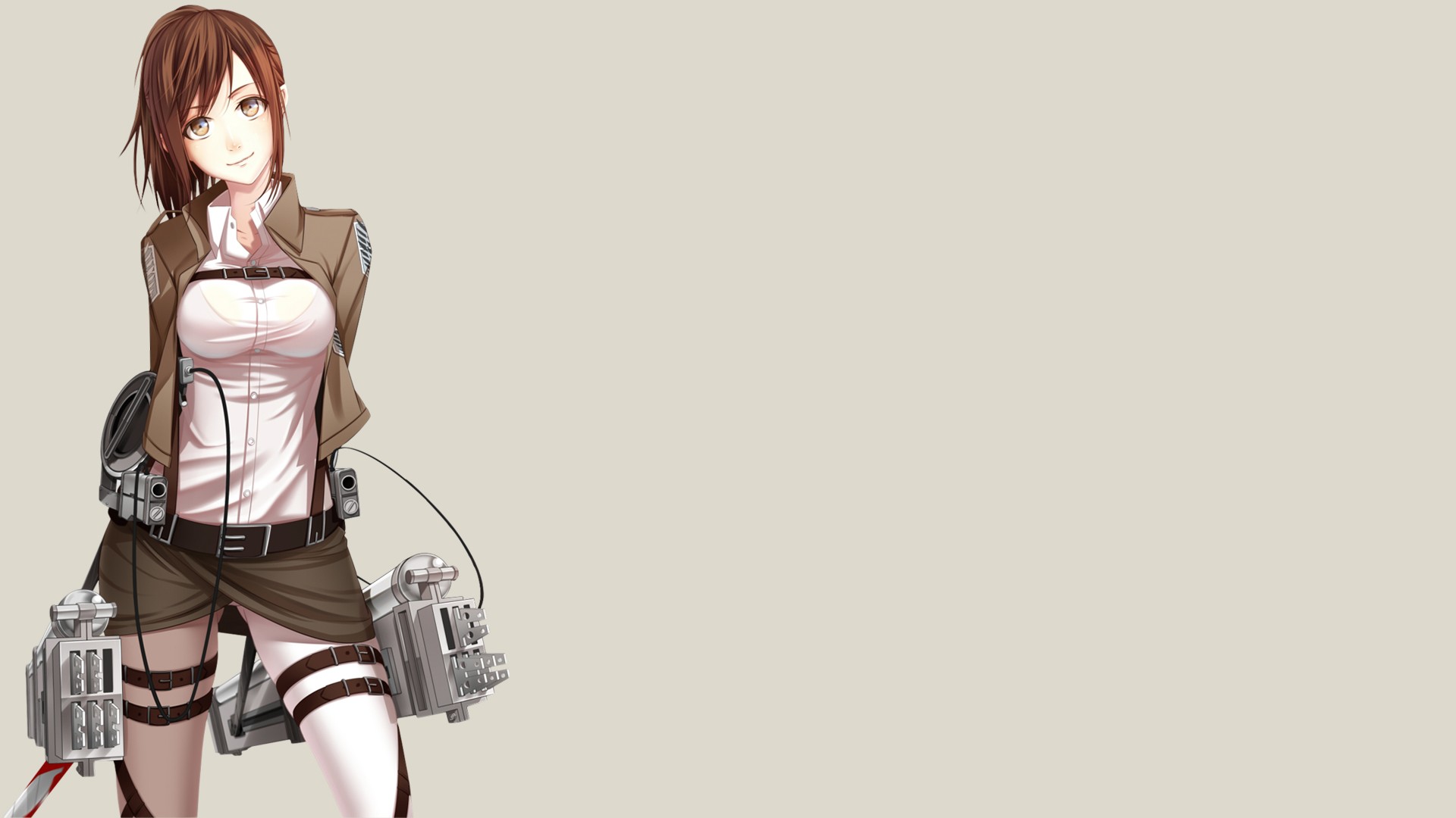 illustration, simple background, anime, anime girls, manga, cartoon, Shingeki no Kyojin, Person, Blouse Sasha, sketch, figurine, product. Mocah HD Wallpaper