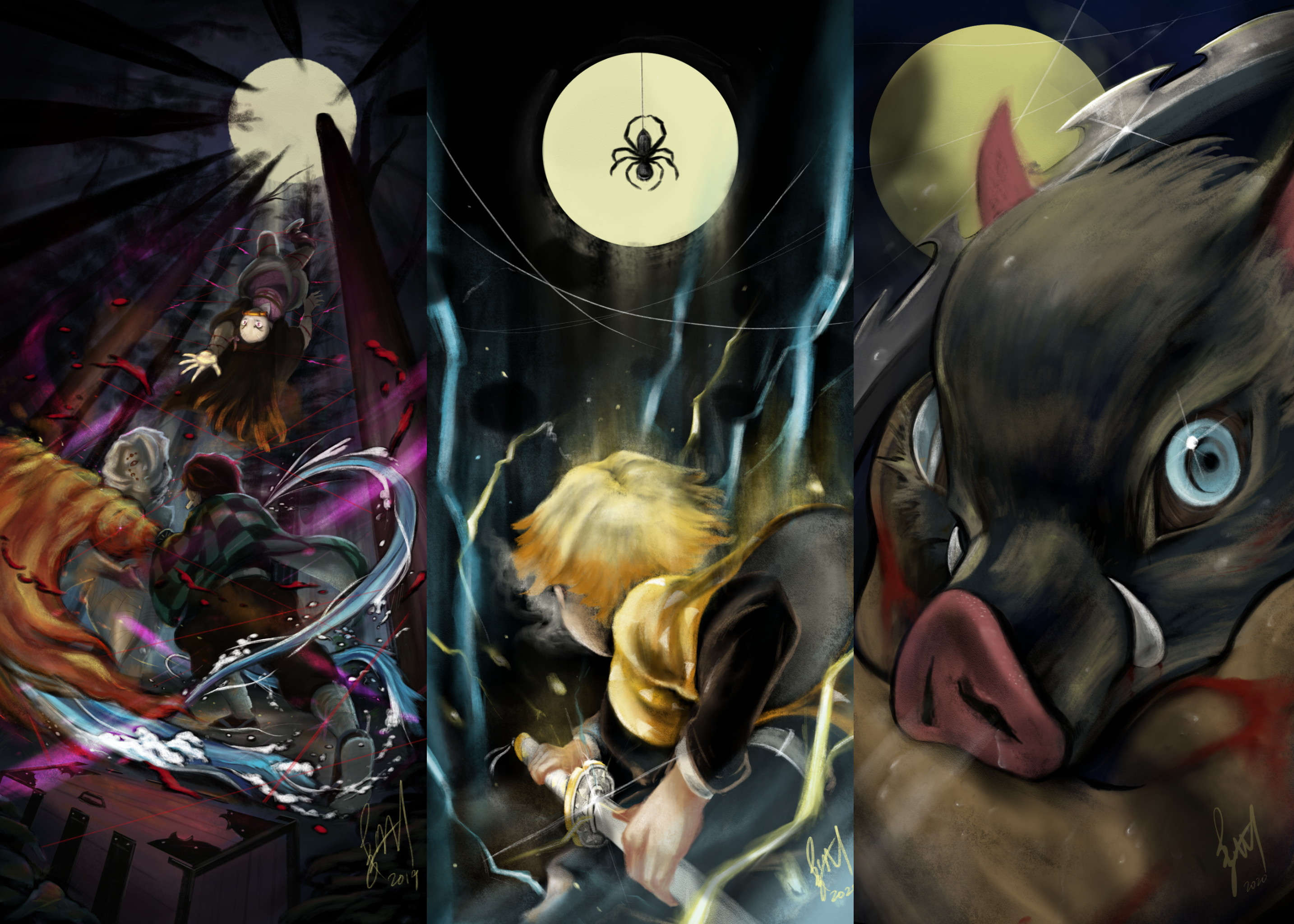 The demon slaying trio! Phone art(s)