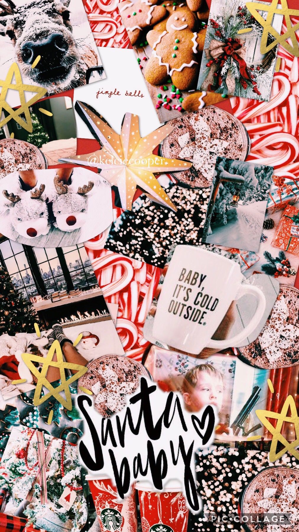 Cute Christmas Collage Background