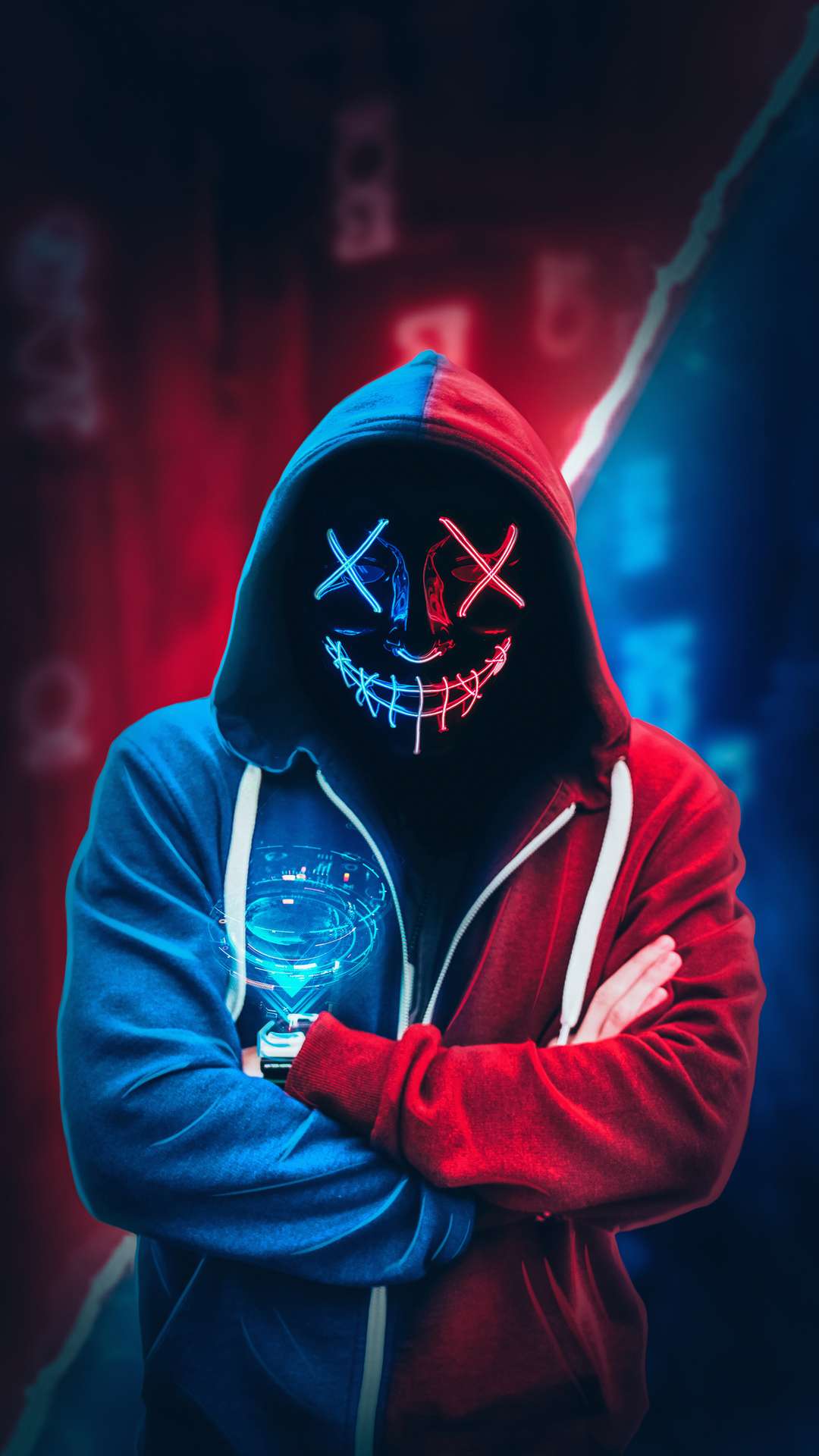 Free download Neon Mask Wallpaper 4k