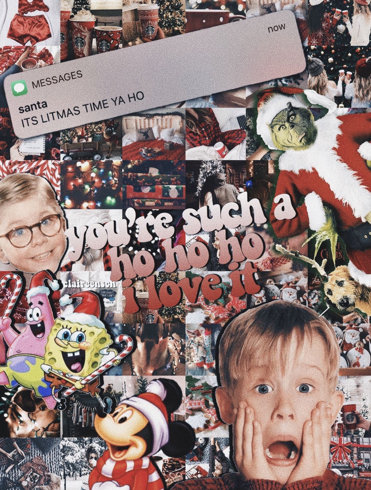 Christmas Collage Aesthetic Wallpaper