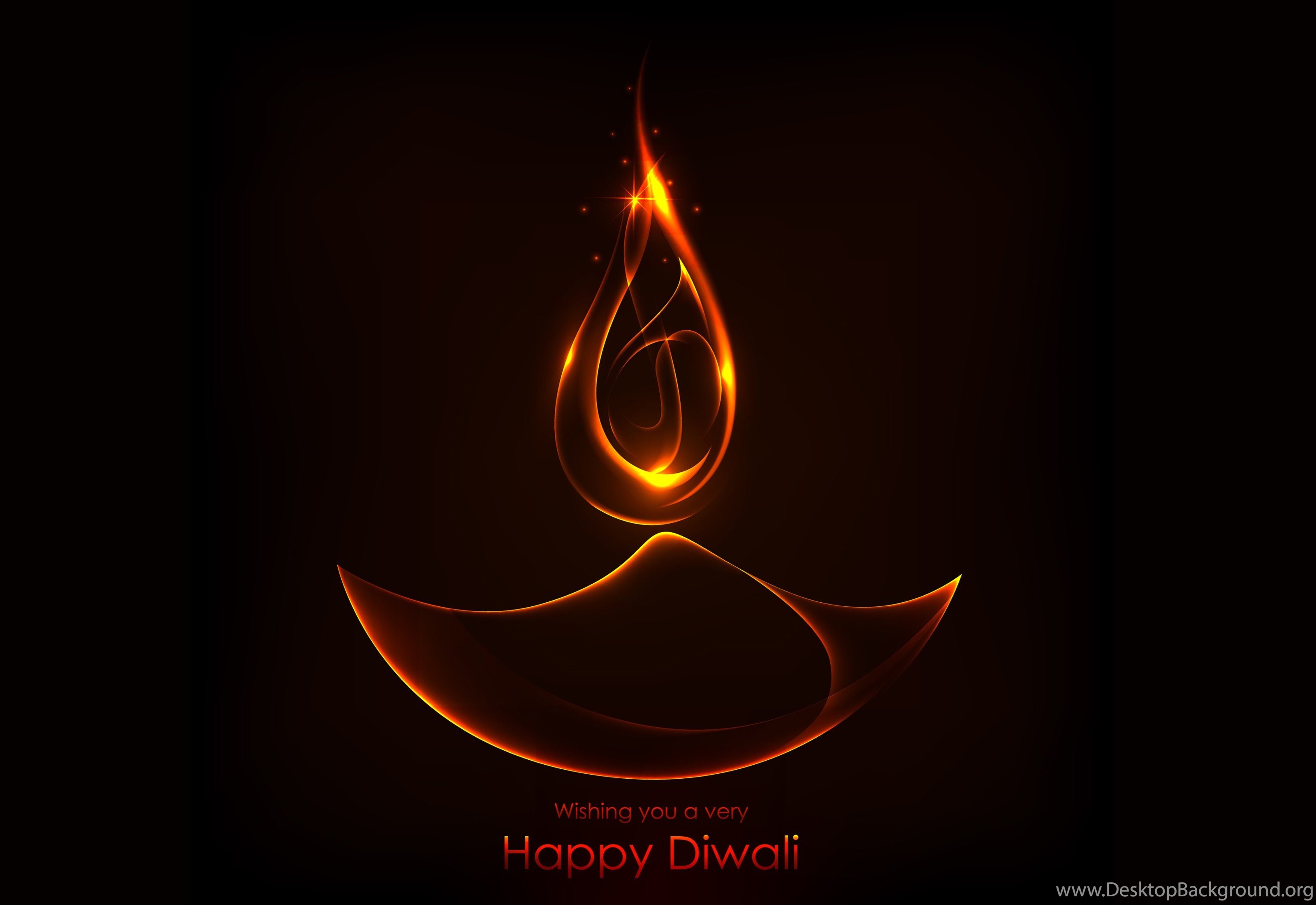Happy Diwali 3D Diya HD Image Desktop Background