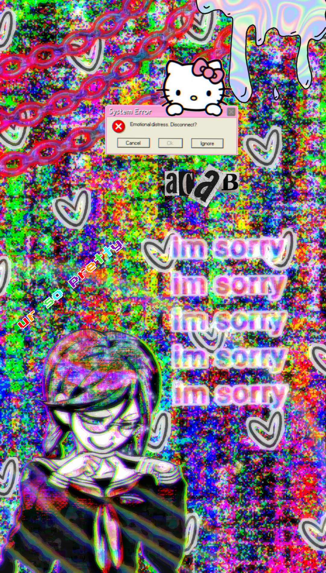 I tried to do a Glitch core wallpaper for the first time