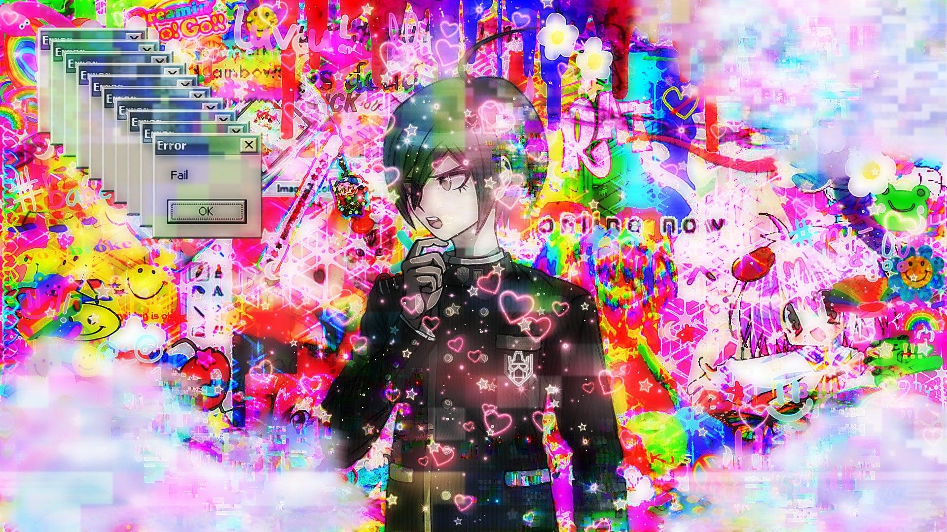 Shuichi saihara glitchcore. Glitchcore wallpaper, Cute laptop wallpaper, iPhone wallpaper pattern