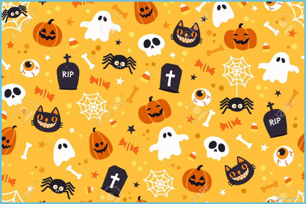 Cute Computer Halloween Background Wallpaper