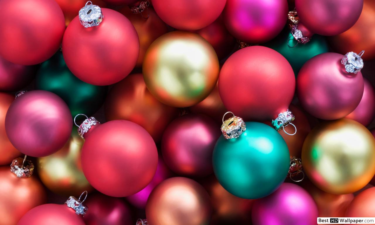 Assorted christmas baubles HD wallpaper download