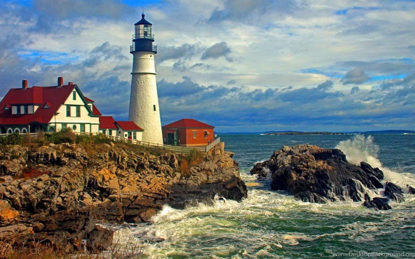 New England Lighthouse Wallpaper Desktop Background