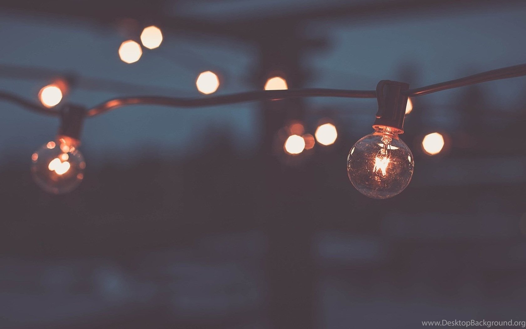 Mountain Night Light Wallpaper Desktop Background